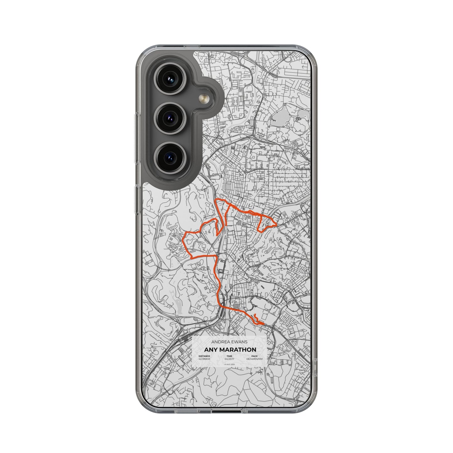 Customized Marathon Route Clear Impact-Resistant Phone Case