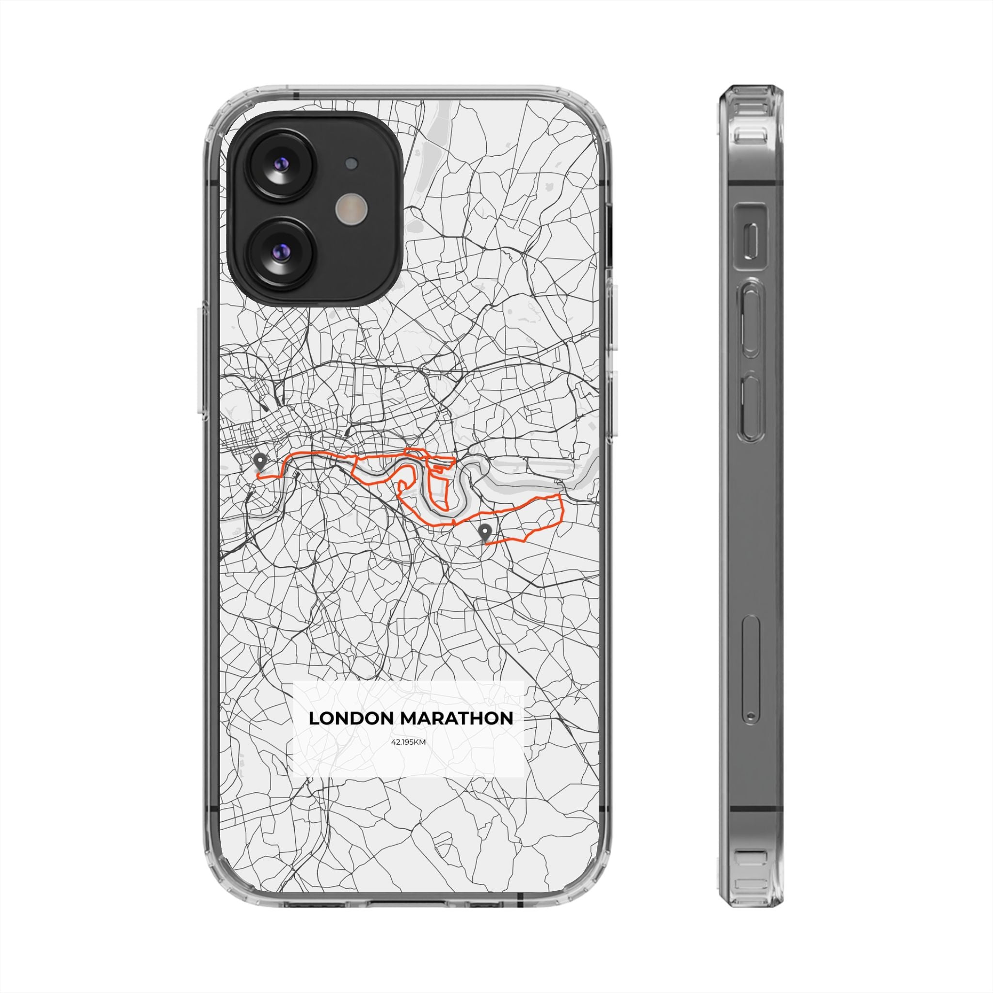 London Marathon Route Clear Impact-Resistant Phone Case