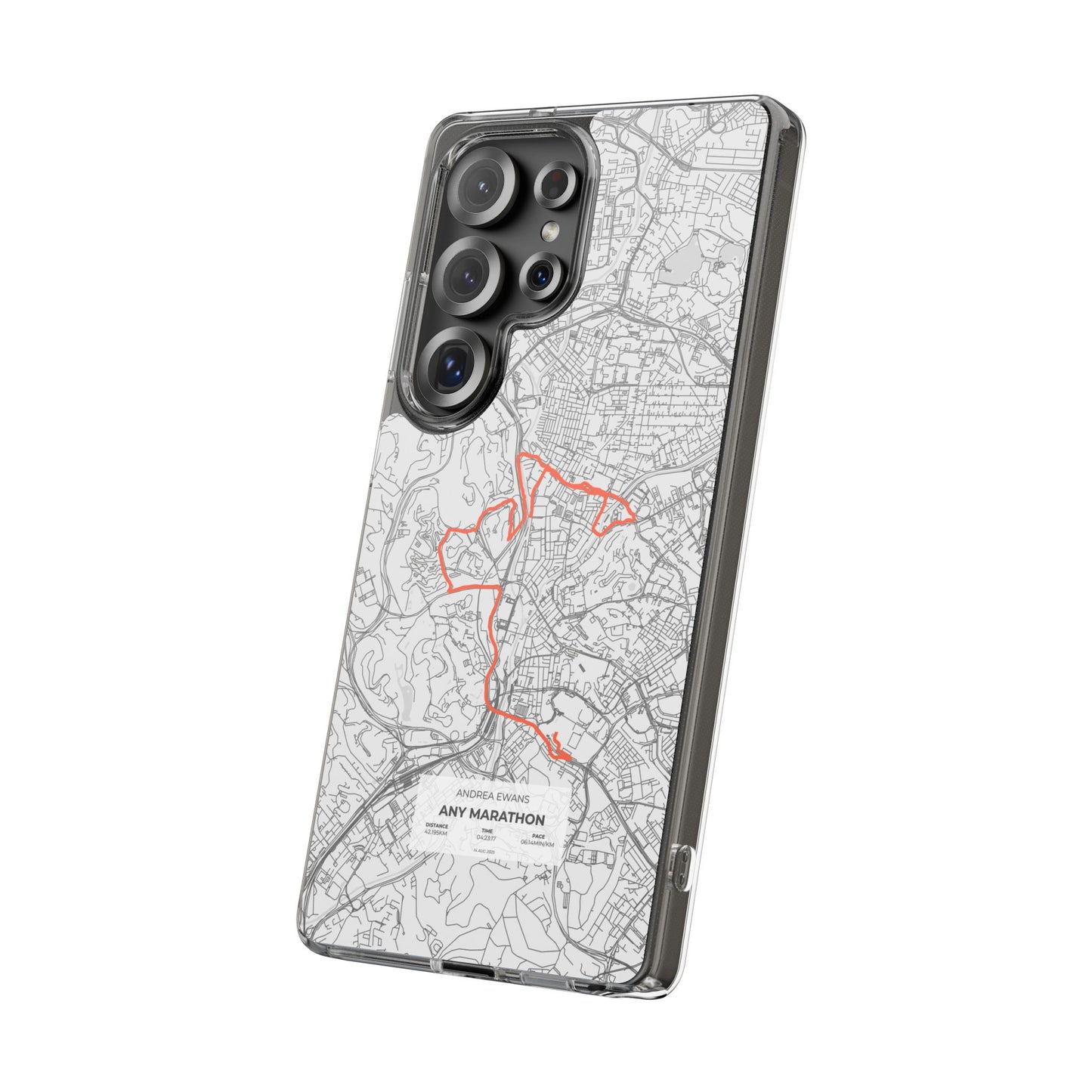 Customized Marathon Route Clear Impact-Resistant Phone Case