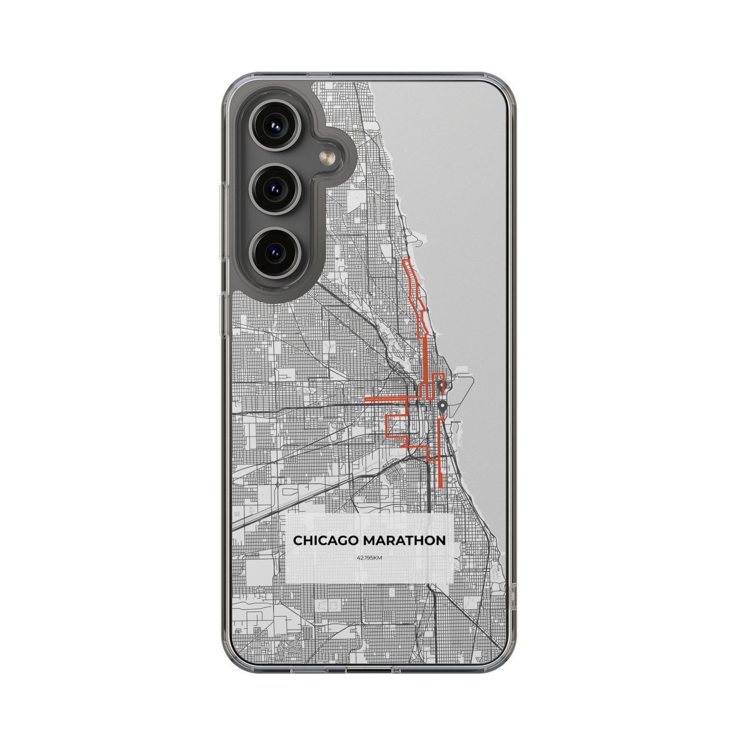 Chicago Marathon Route Clear Impact-Resistant Phone Case