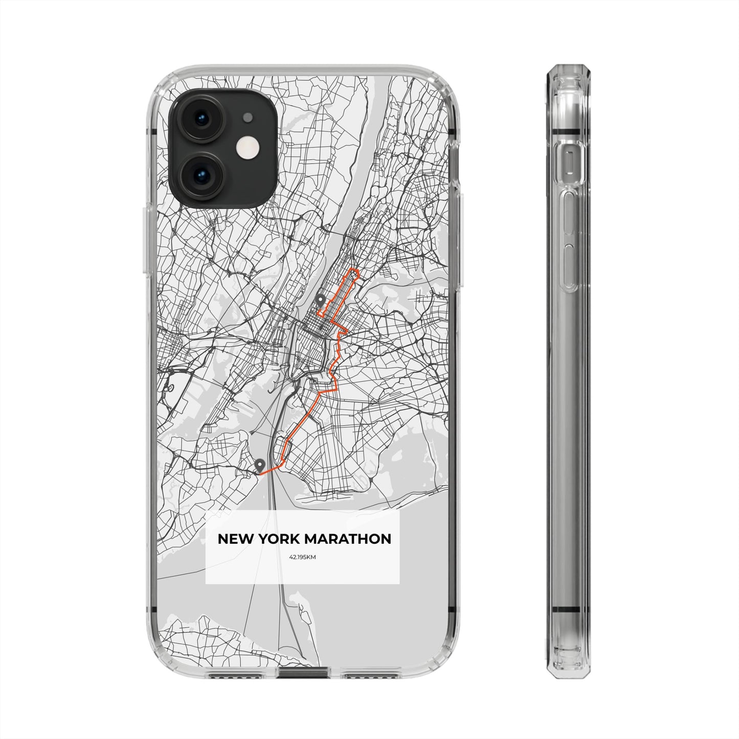 New York Marathon Route Clear Impact-Resistant Phone Case