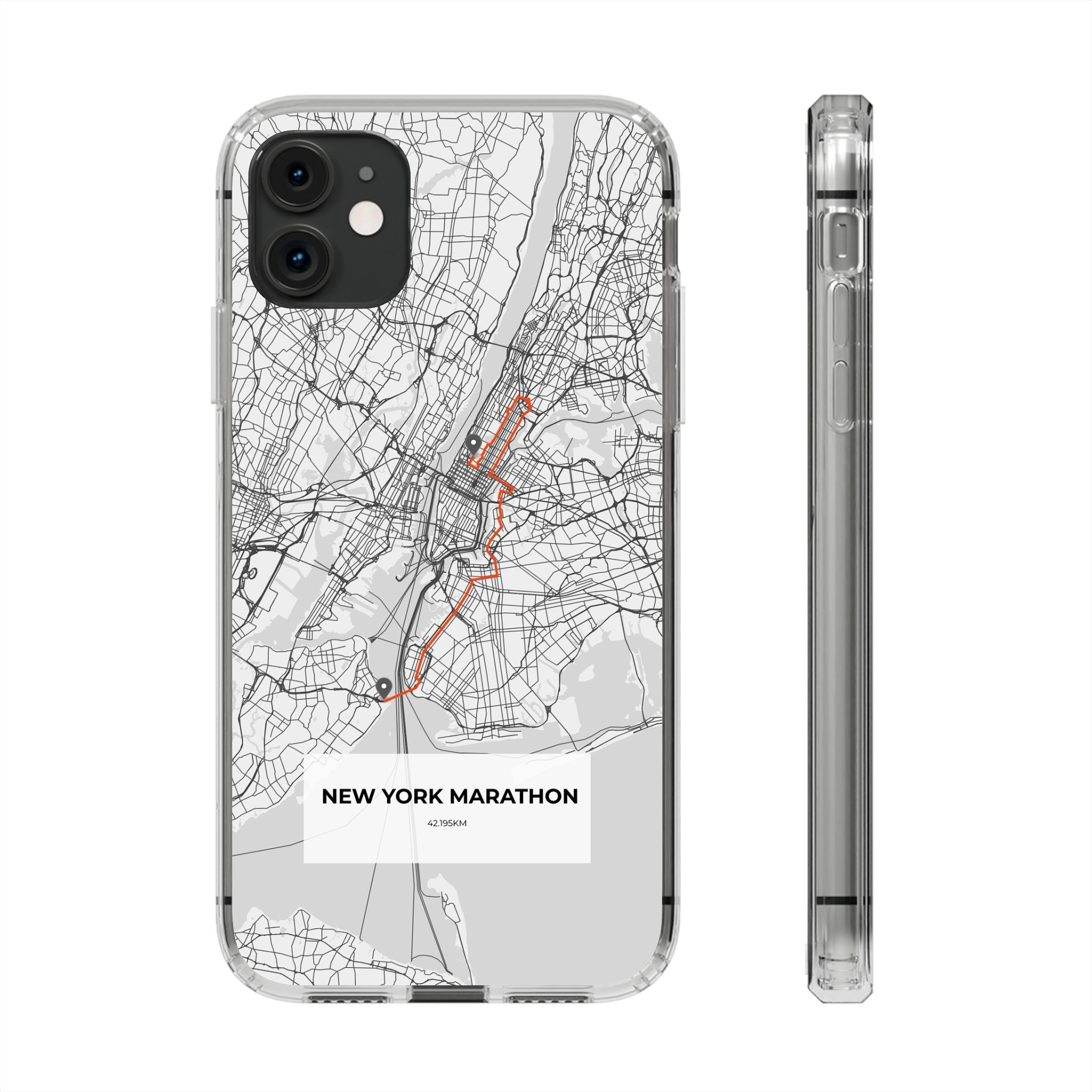 New York Marathon Route Clear Impact-Resistant Phone Case
