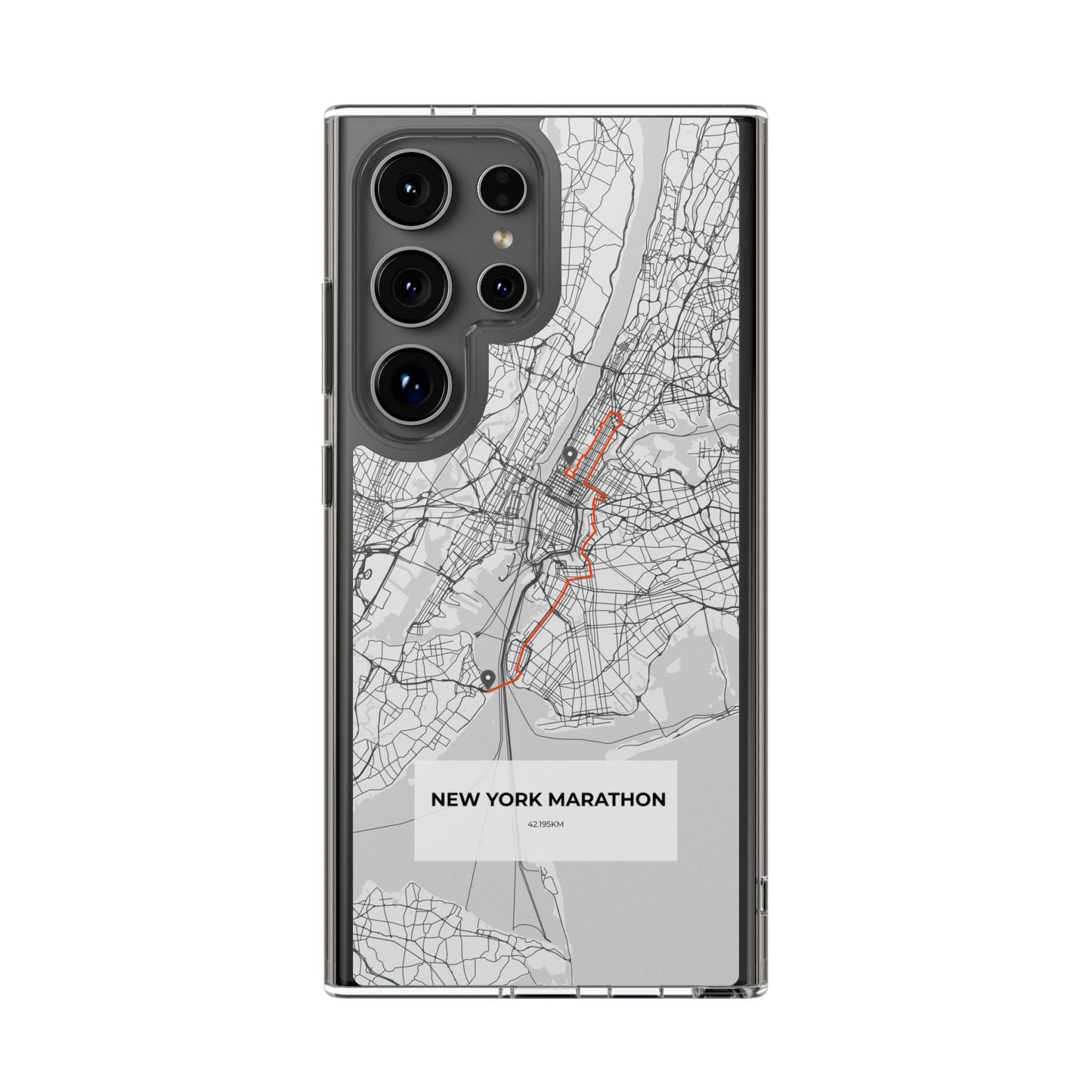 New York Marathon Route Clear Impact-Resistant Phone Case