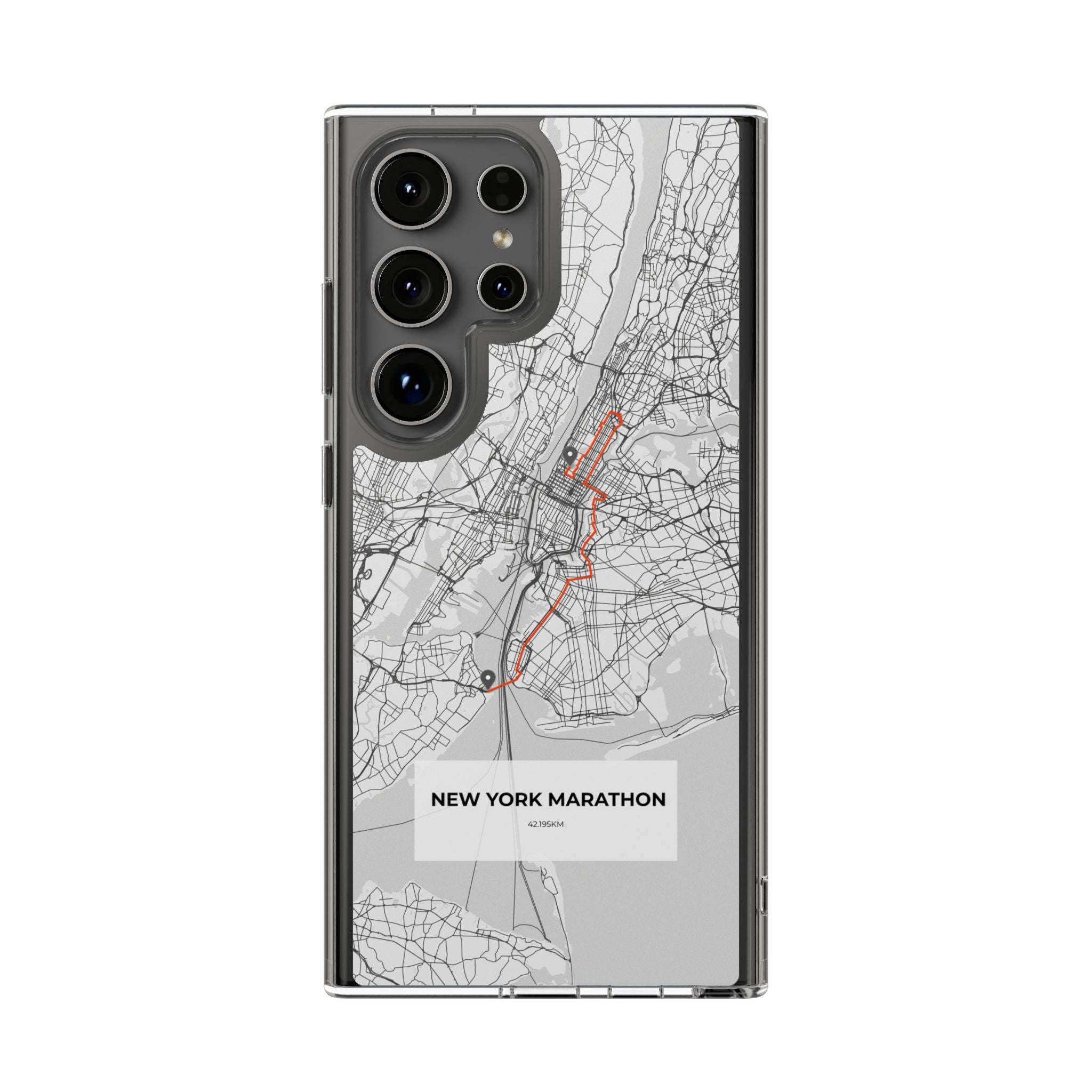 New York Marathon Route Clear Impact-Resistant Phone Case