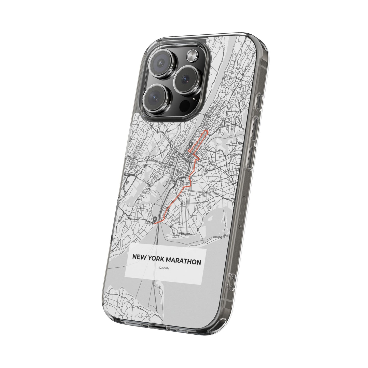 New York Marathon Route Clear Impact-Resistant Phone Case