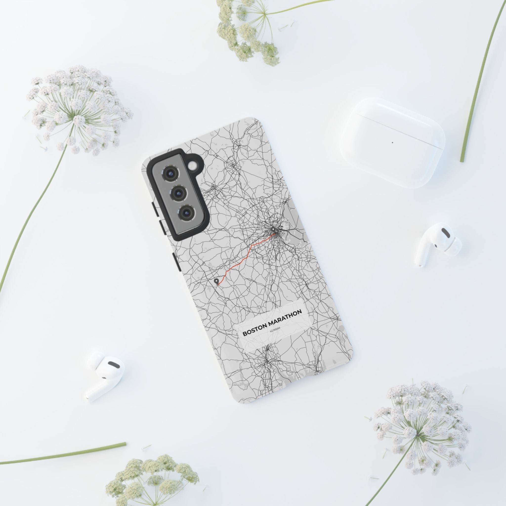 Boston Marathon Route Tough Phone Case