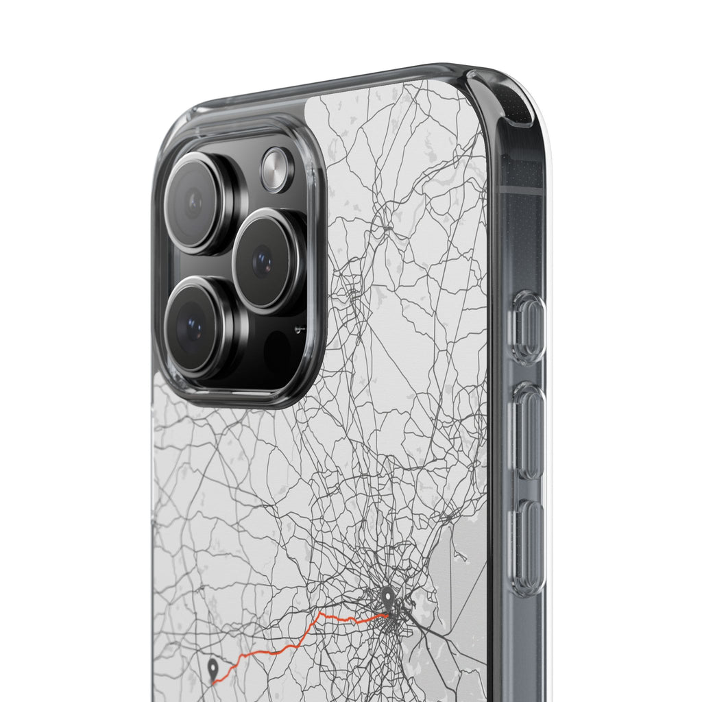 Boston Marathon Route Clear Impact-Resistant Phone Case