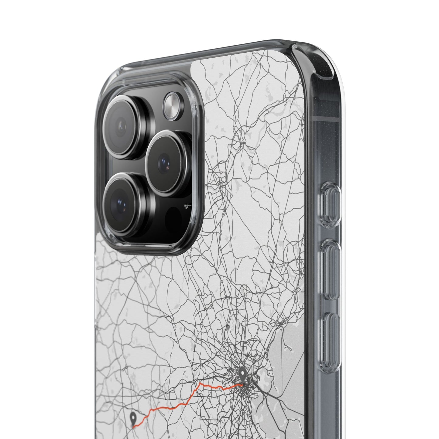 Boston Marathon Route Clear Impact-Resistant Phone Case