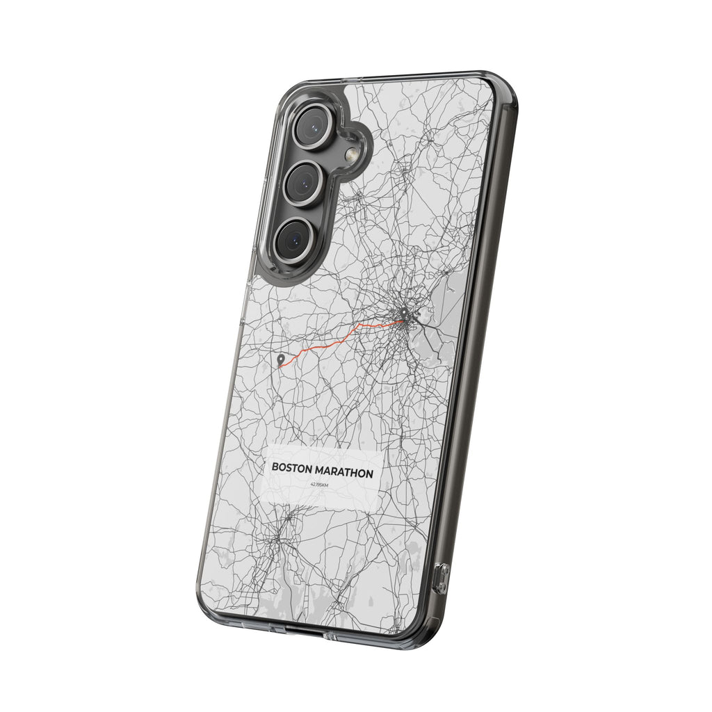 Boston Marathon Route Clear Impact-Resistant Phone Case