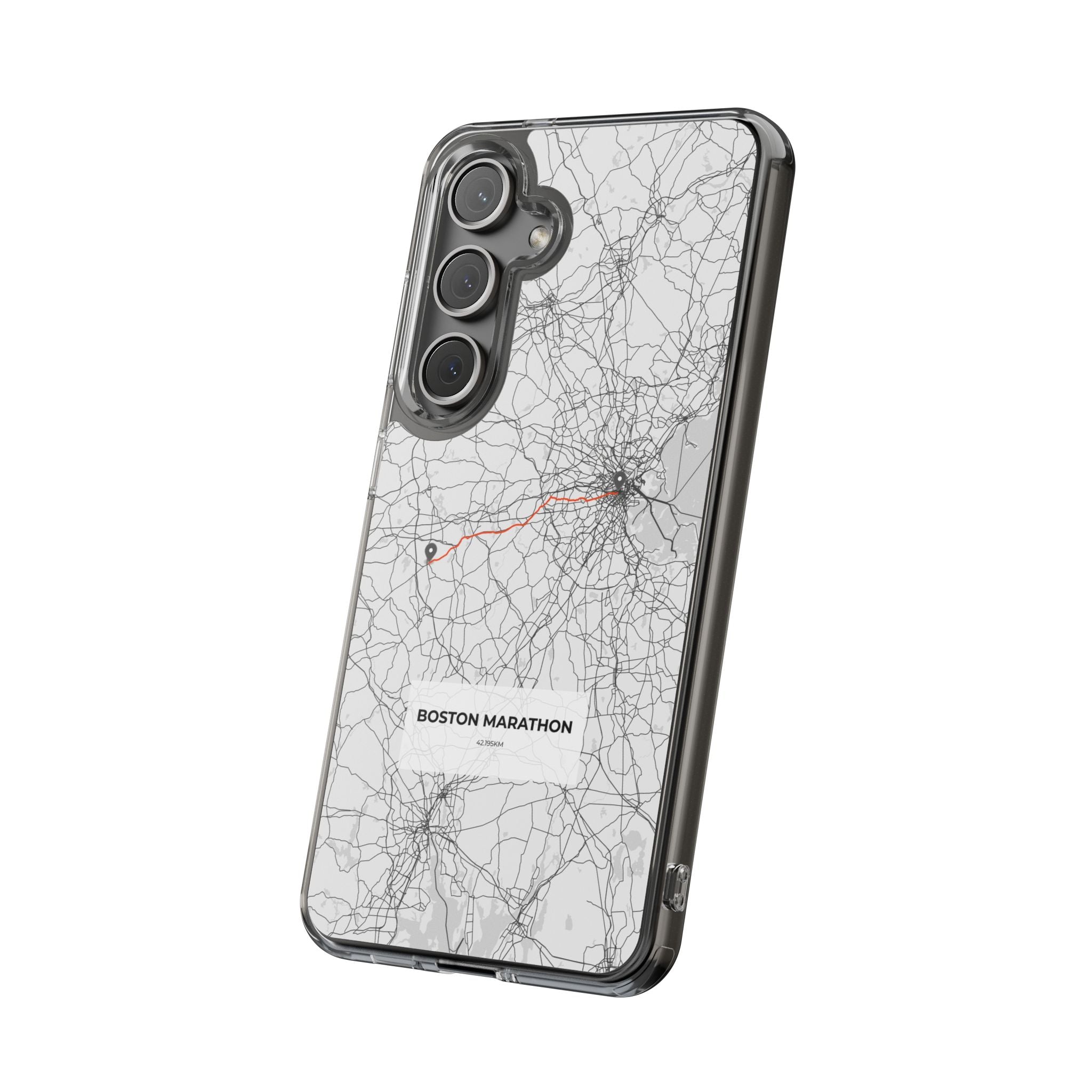Boston Marathon Route Clear Impact-Resistant Phone Case