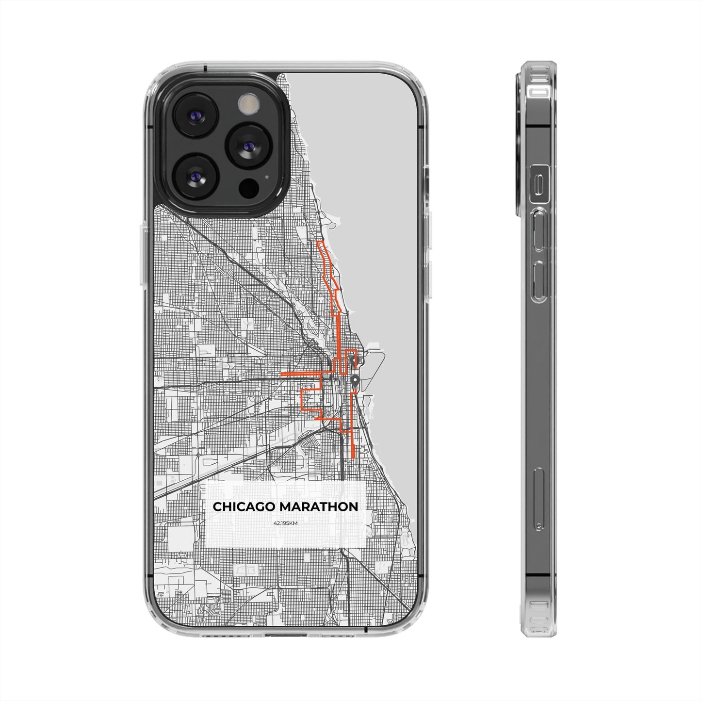 Chicago Marathon Route Clear Impact-Resistant Phone Case