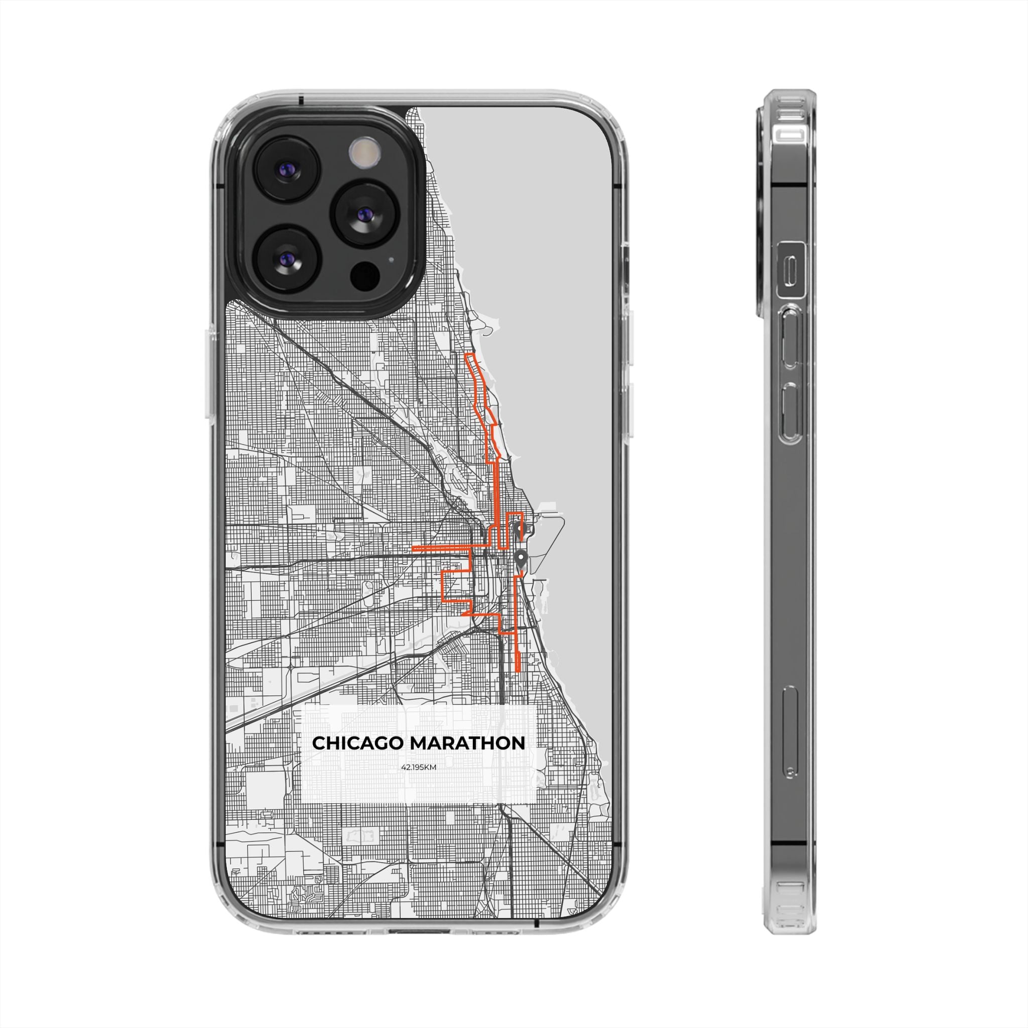 Chicago Marathon Route Clear Impact-Resistant Phone Case