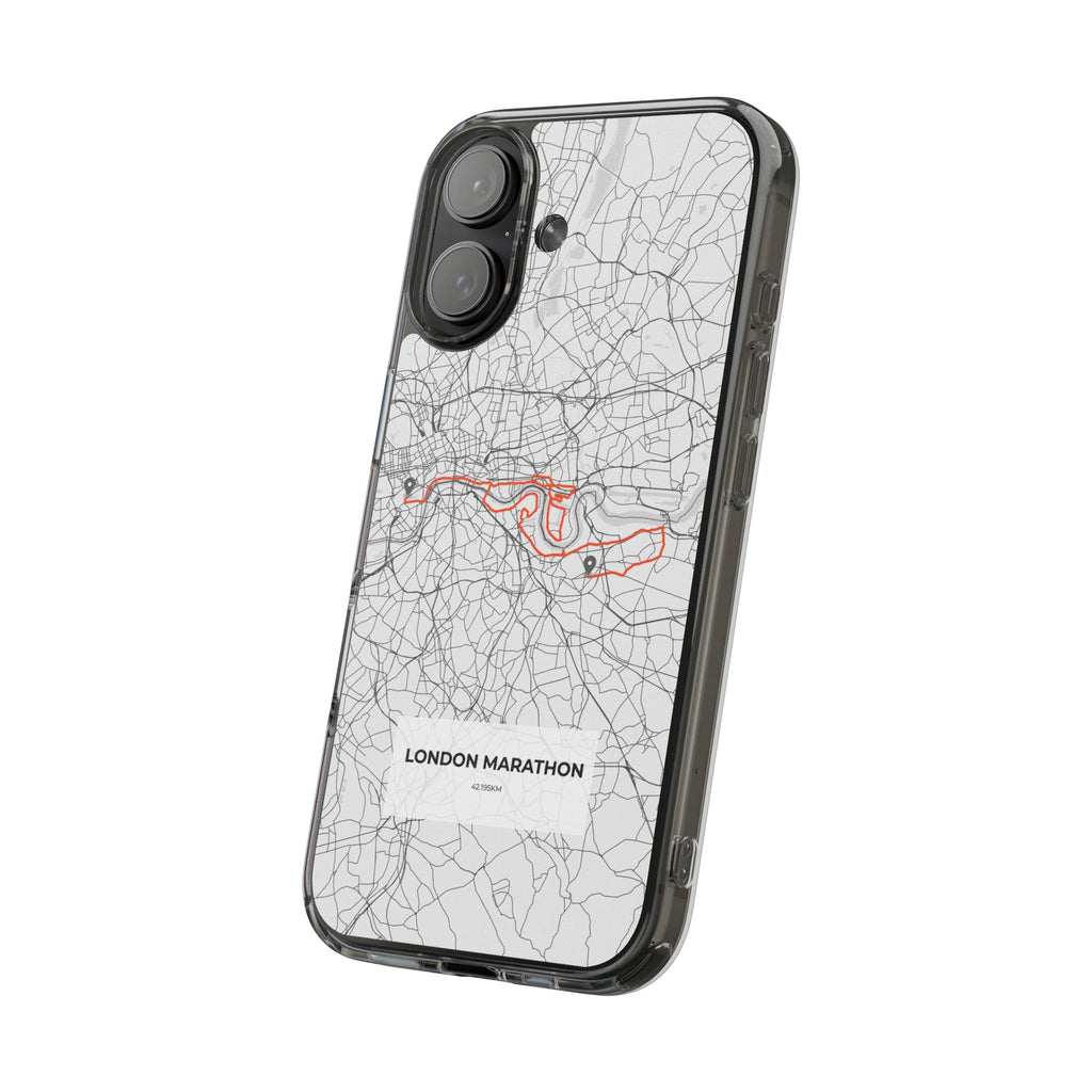 London Marathon Route Clear Impact-Resistant Phone Case