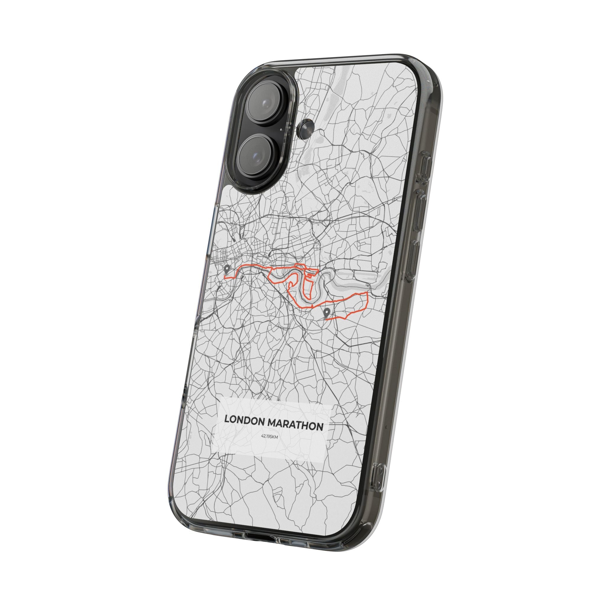London Marathon Route Clear Impact-Resistant Phone Case