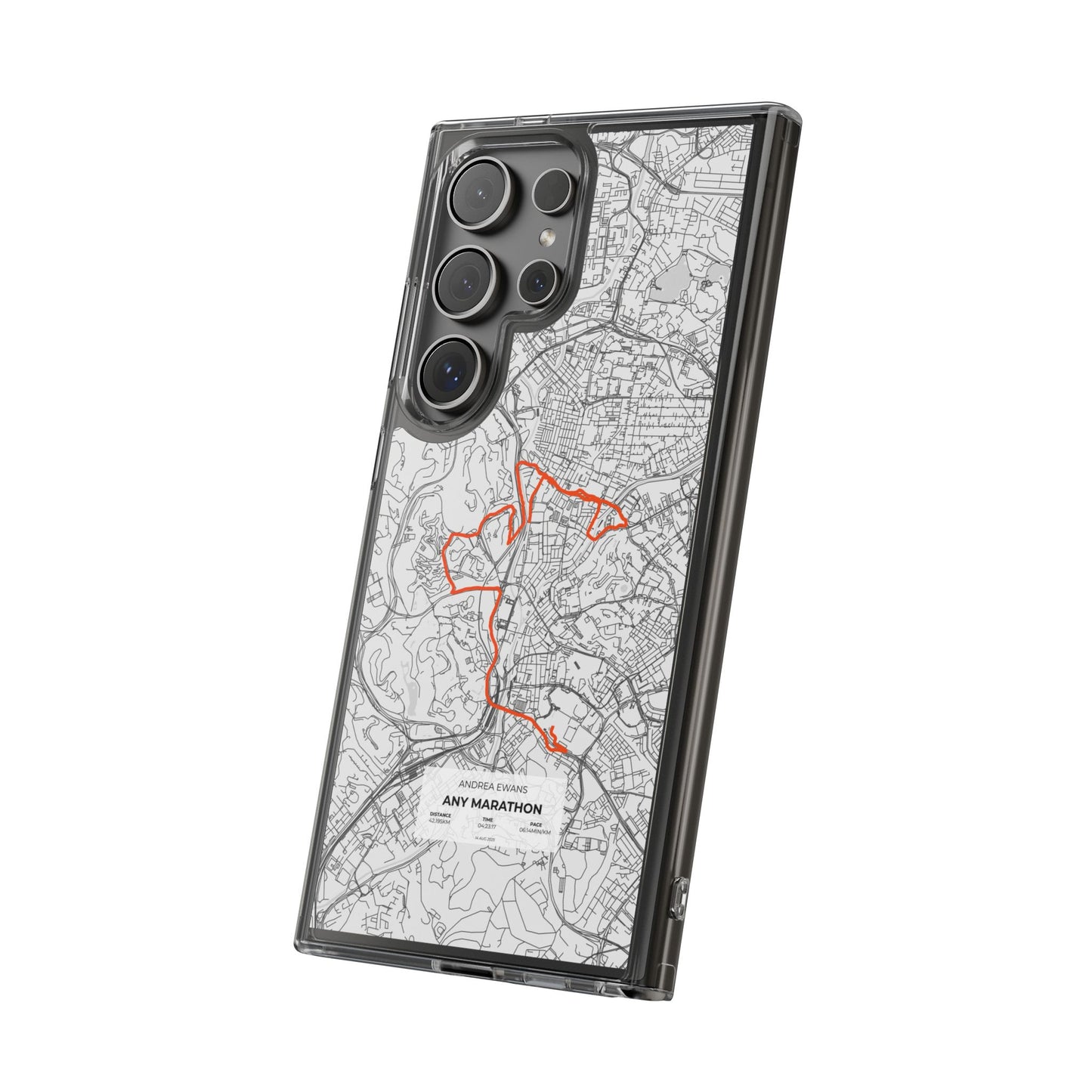 Customized Marathon Route Clear Impact-Resistant Phone Case