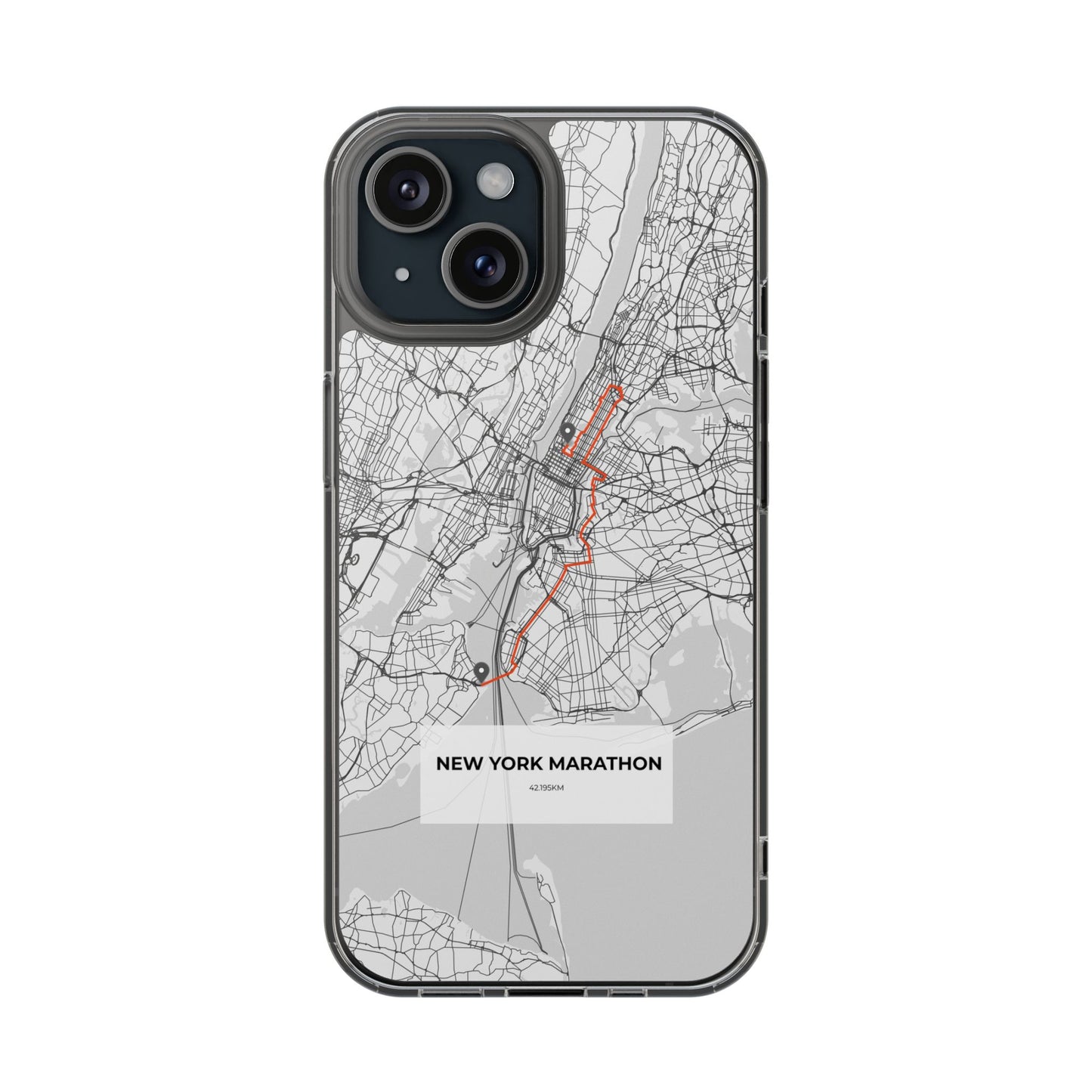 New York Marathon Route Magnetic Clear Impact-Resistant Phone Case