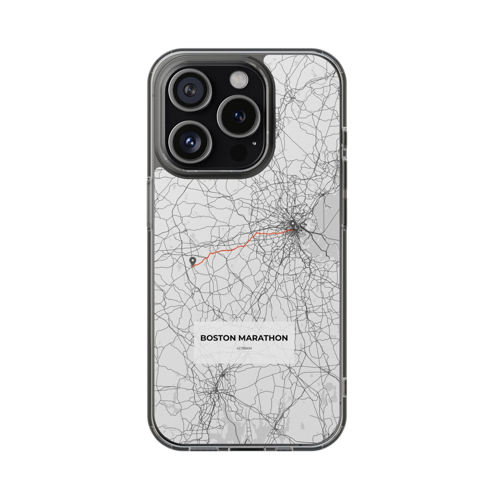 Boston Marathon Route Clear Impact-Resistant Phone Case