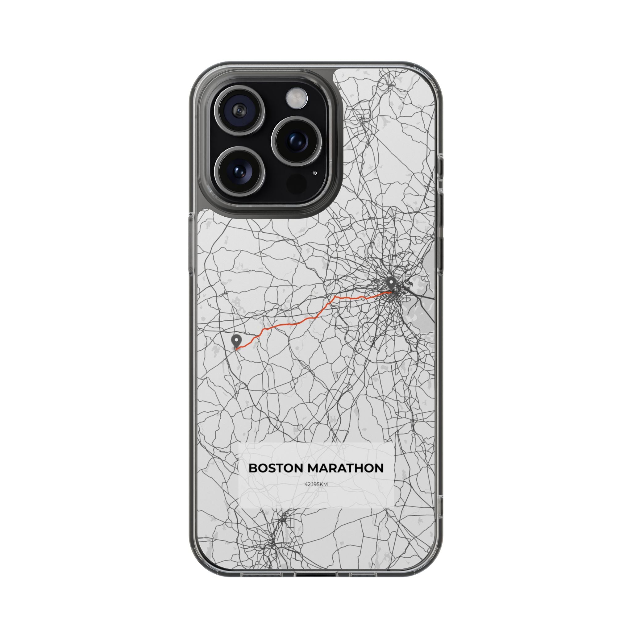 Boston Marathon Route Magnetic Clear Impact-Resistant Phone Case