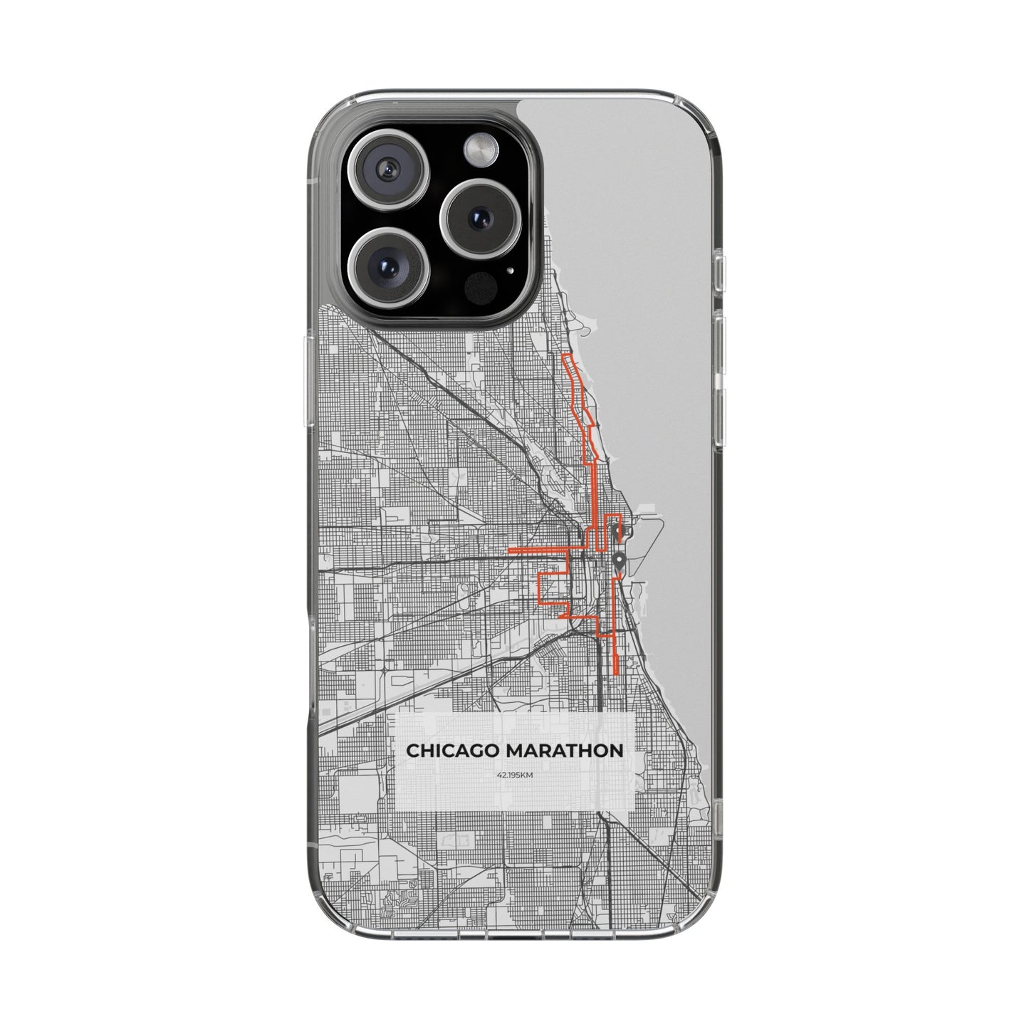 Chicago Marathon Route Clear Impact-Resistant Phone Case