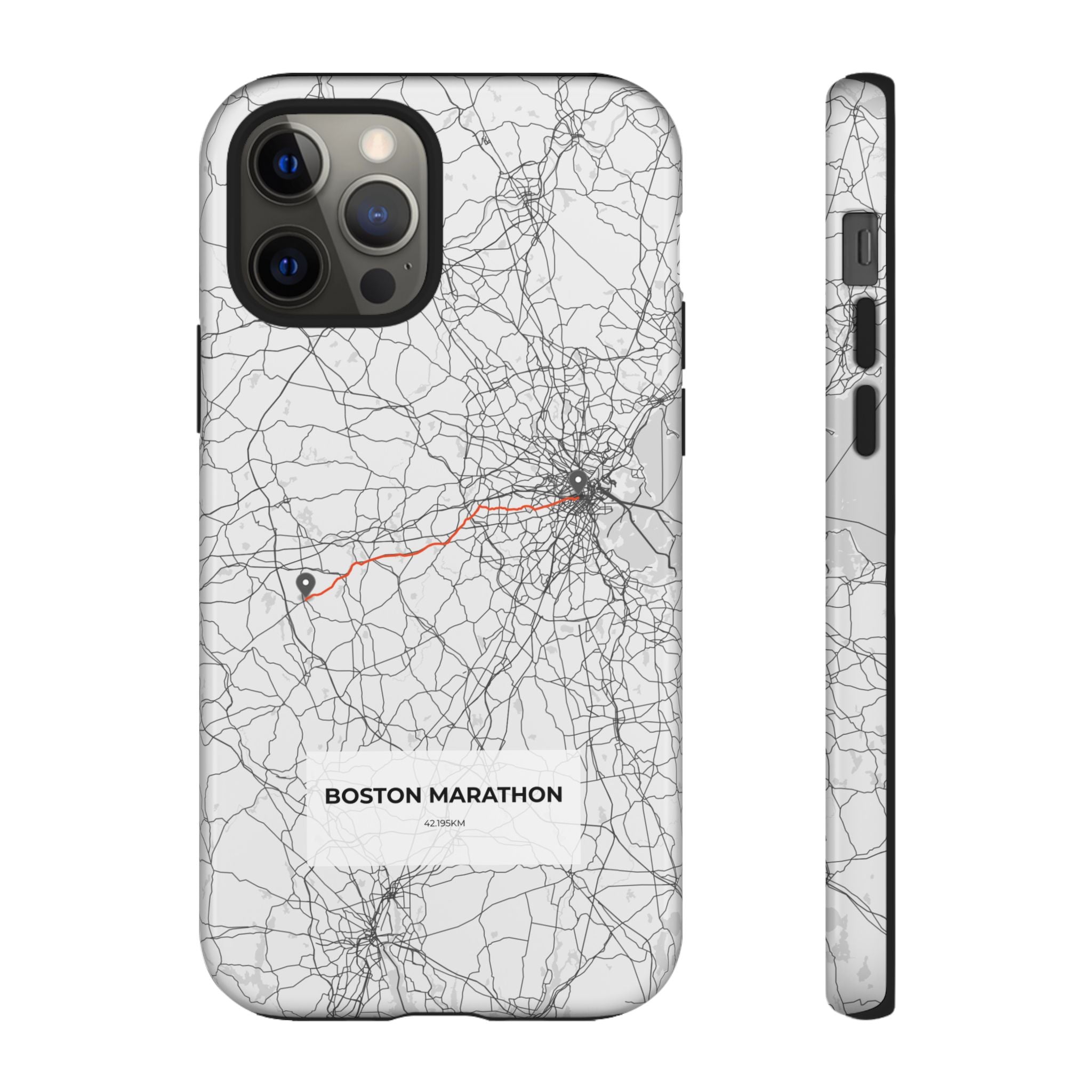 Boston Marathon Route Tough Phone Case