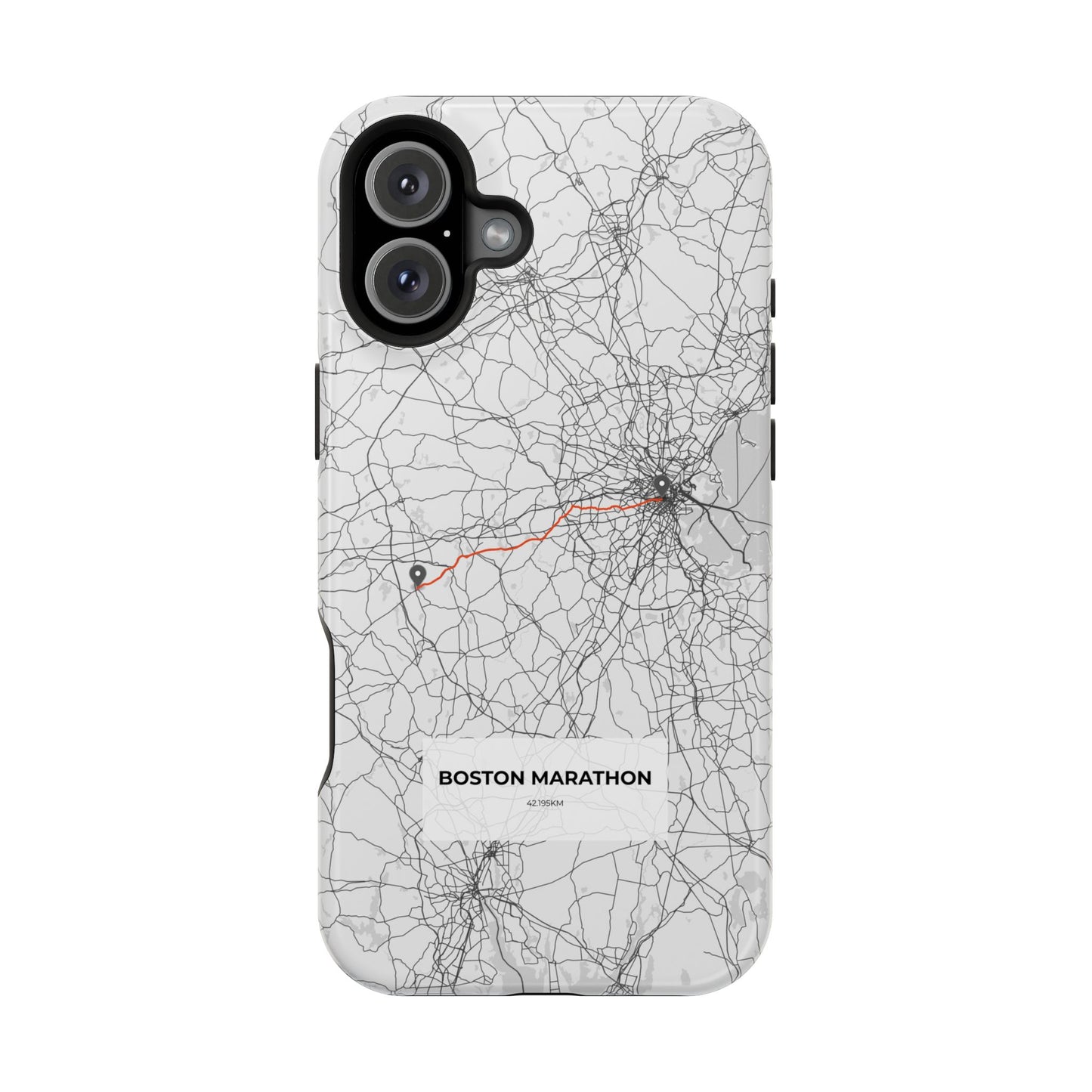 Boston Marathon Route Magnetic Impact-Resistant Phone Case