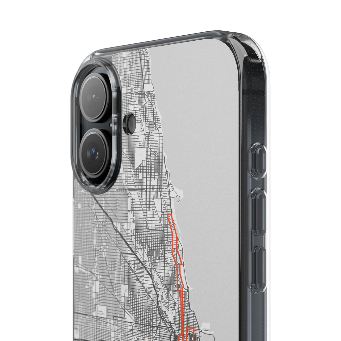 Chicago Marathon Route Clear Impact-Resistant Phone Case