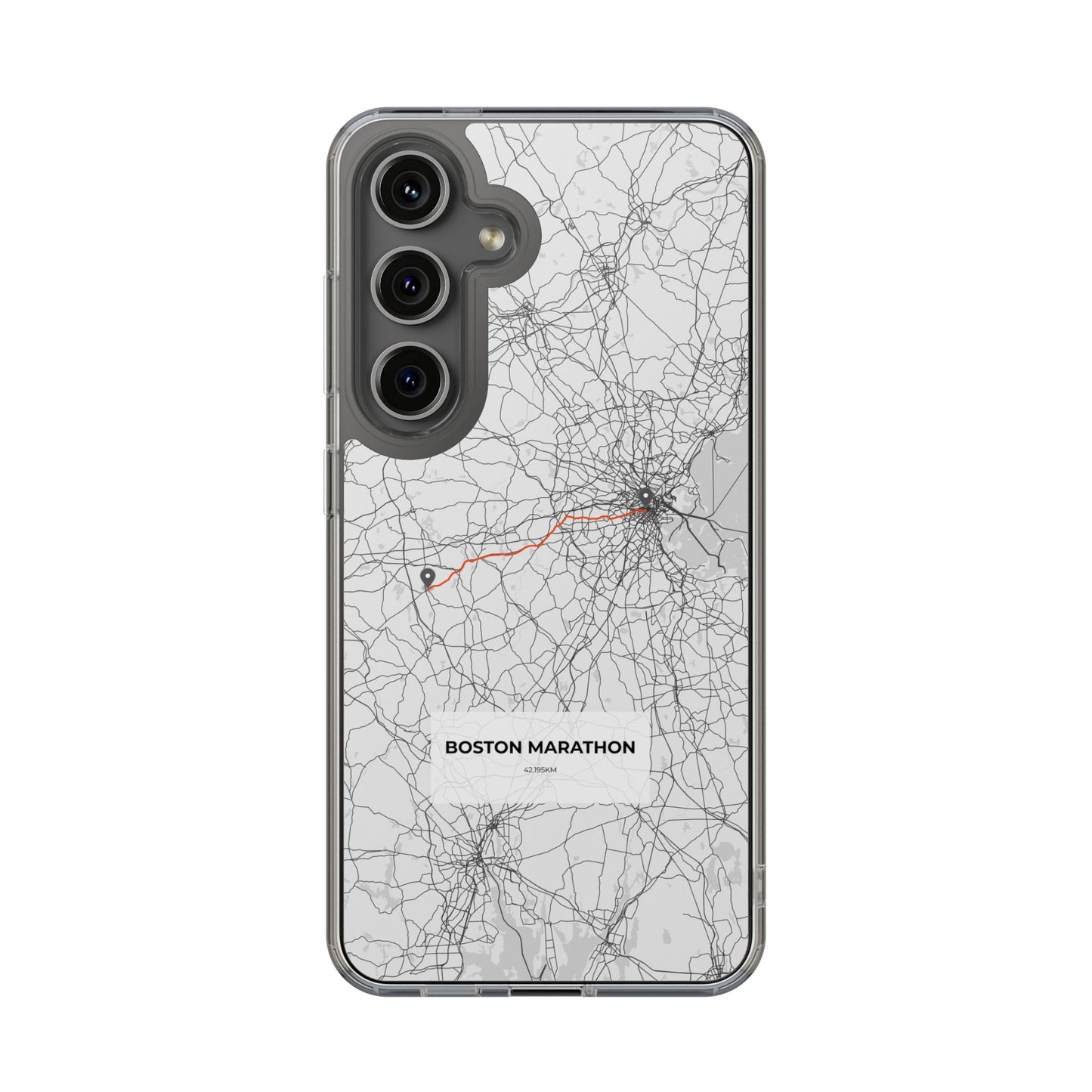 Boston Marathon Route Clear Impact-Resistant Phone Case