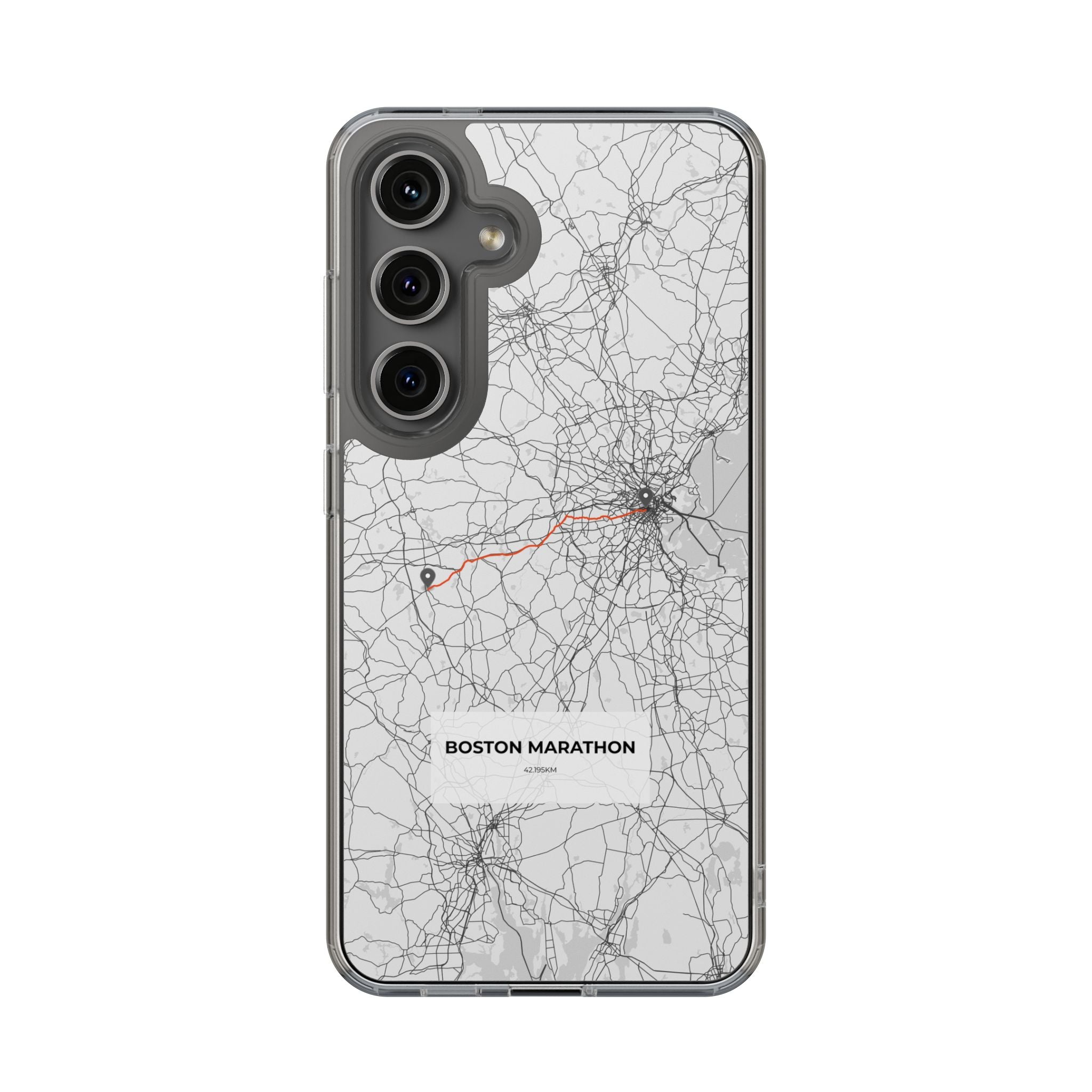 Boston Marathon Route Clear Impact-Resistant Phone Case