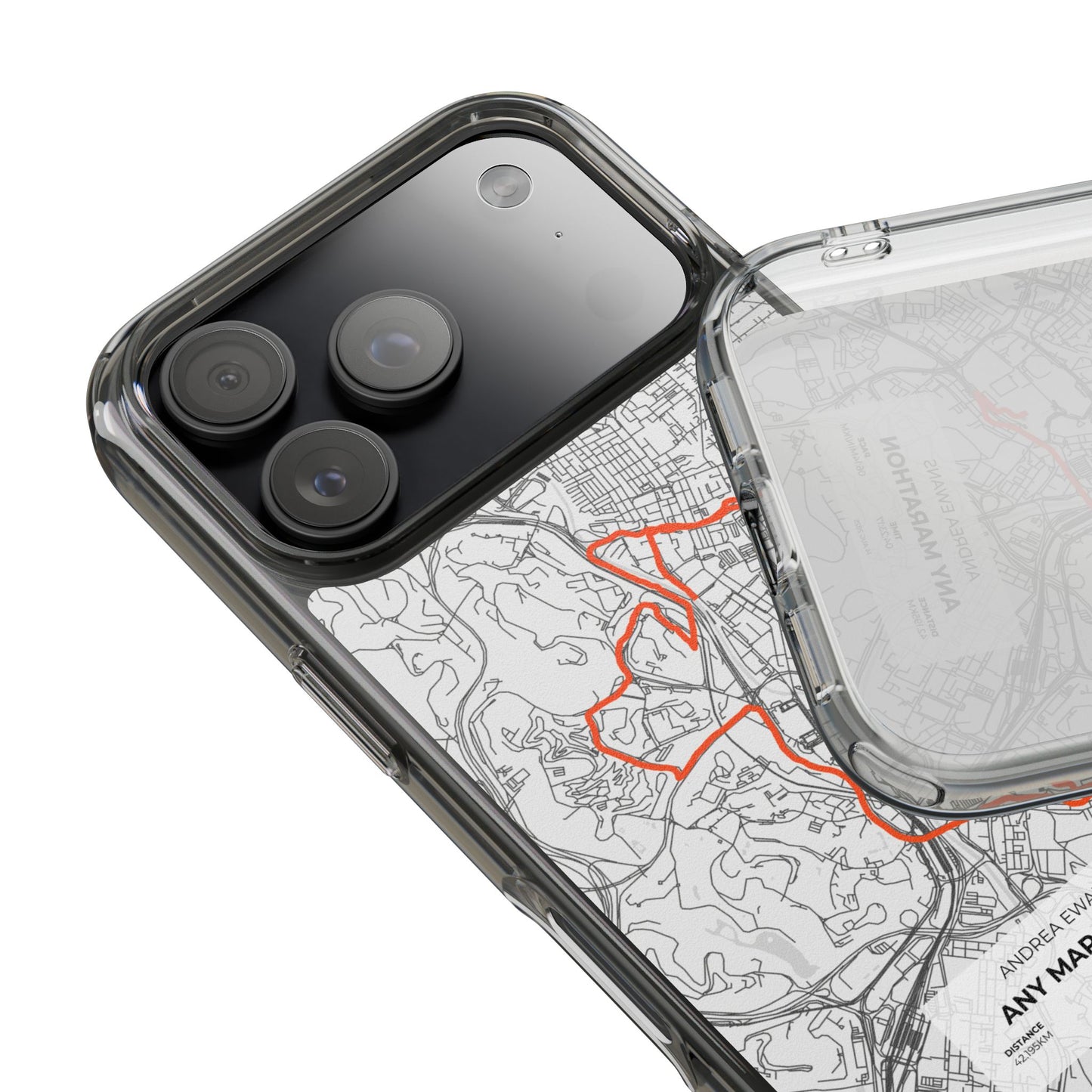 Customized Marathon Route Clear Impact-Resistant Phone Case