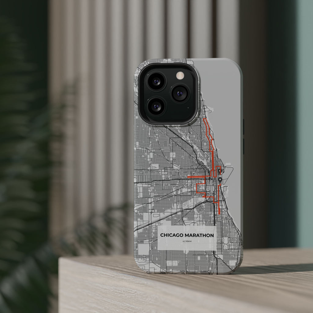 Chicago Marathon Route Magnetic Impact-Resistant Phone Case
