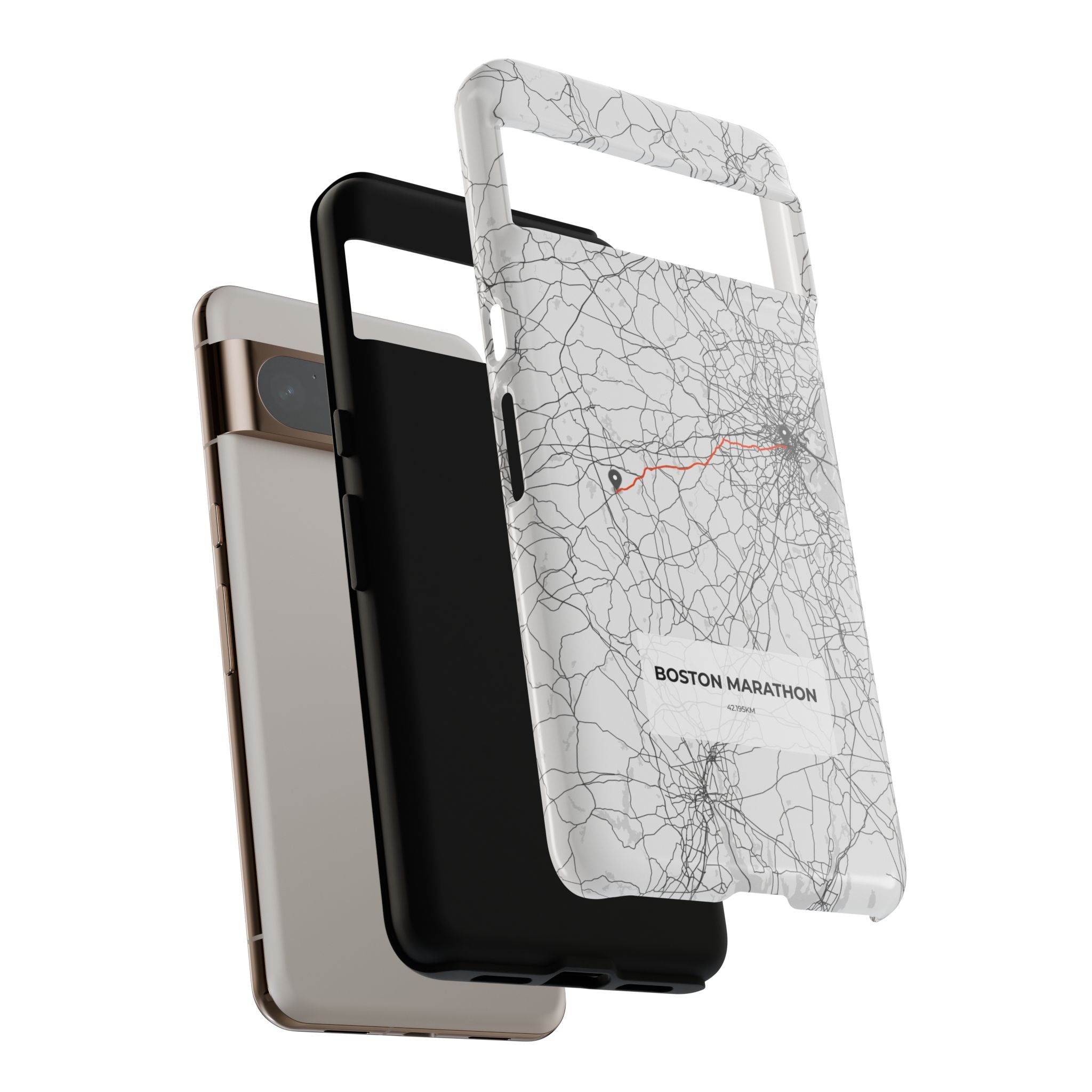 Boston Marathon Route Tough Phone Case
