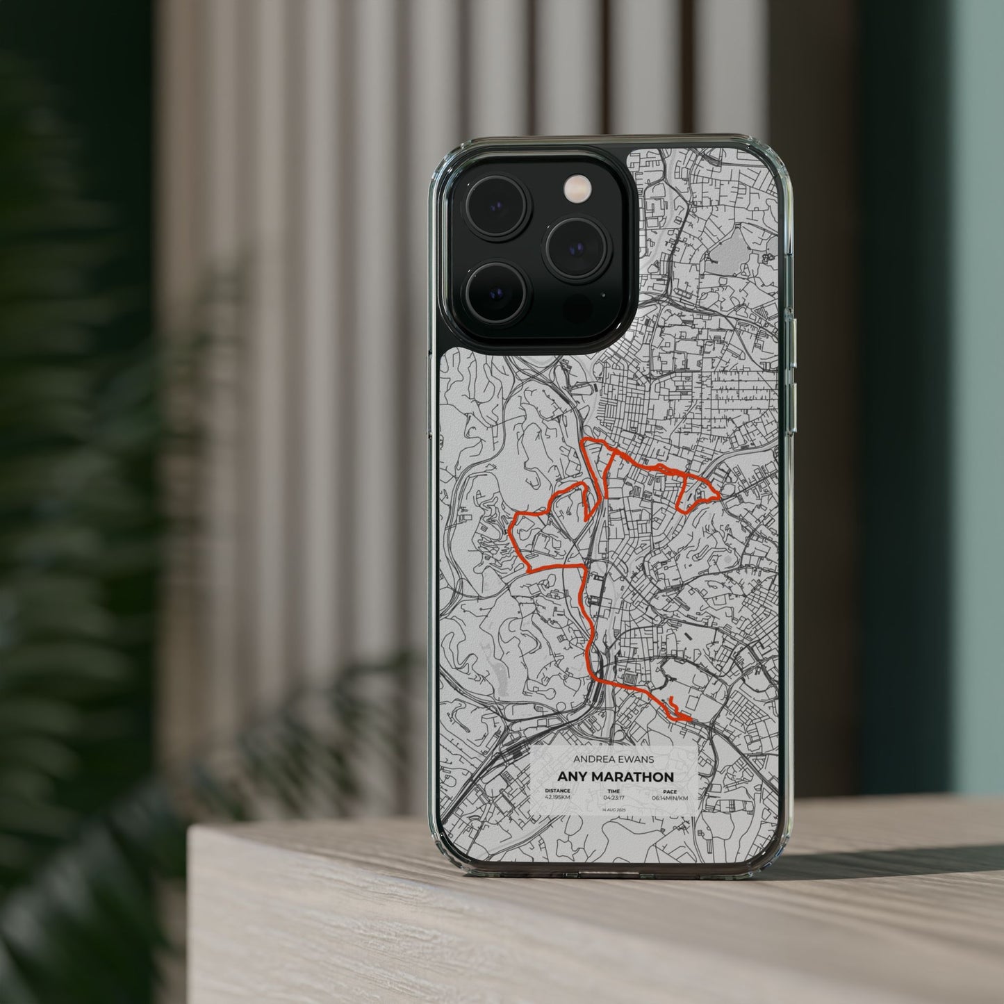 Customized Marathon Route Clear Impact-Resistant Phone Case