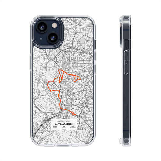 Customized Marathon Route Clear Impact-Resistant Phone Case