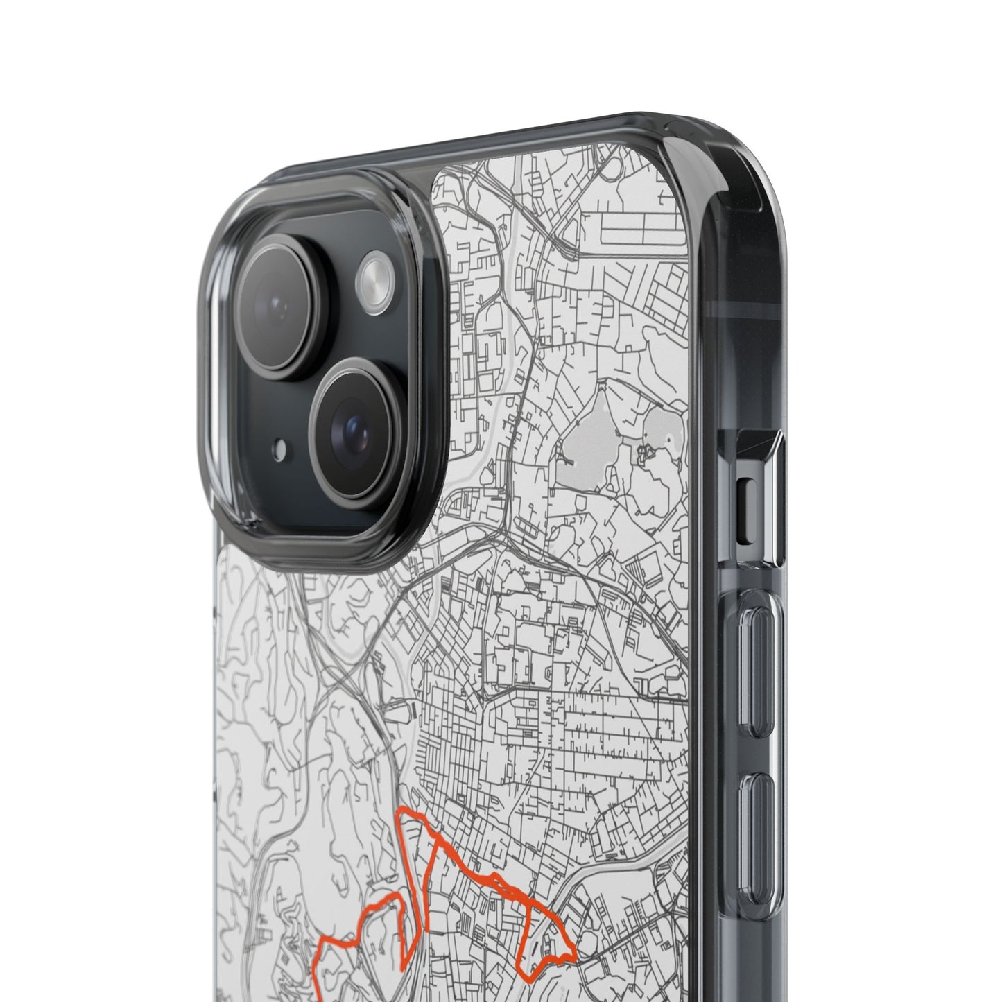 Customized Marathon Route Clear Impact-Resistant Phone Case