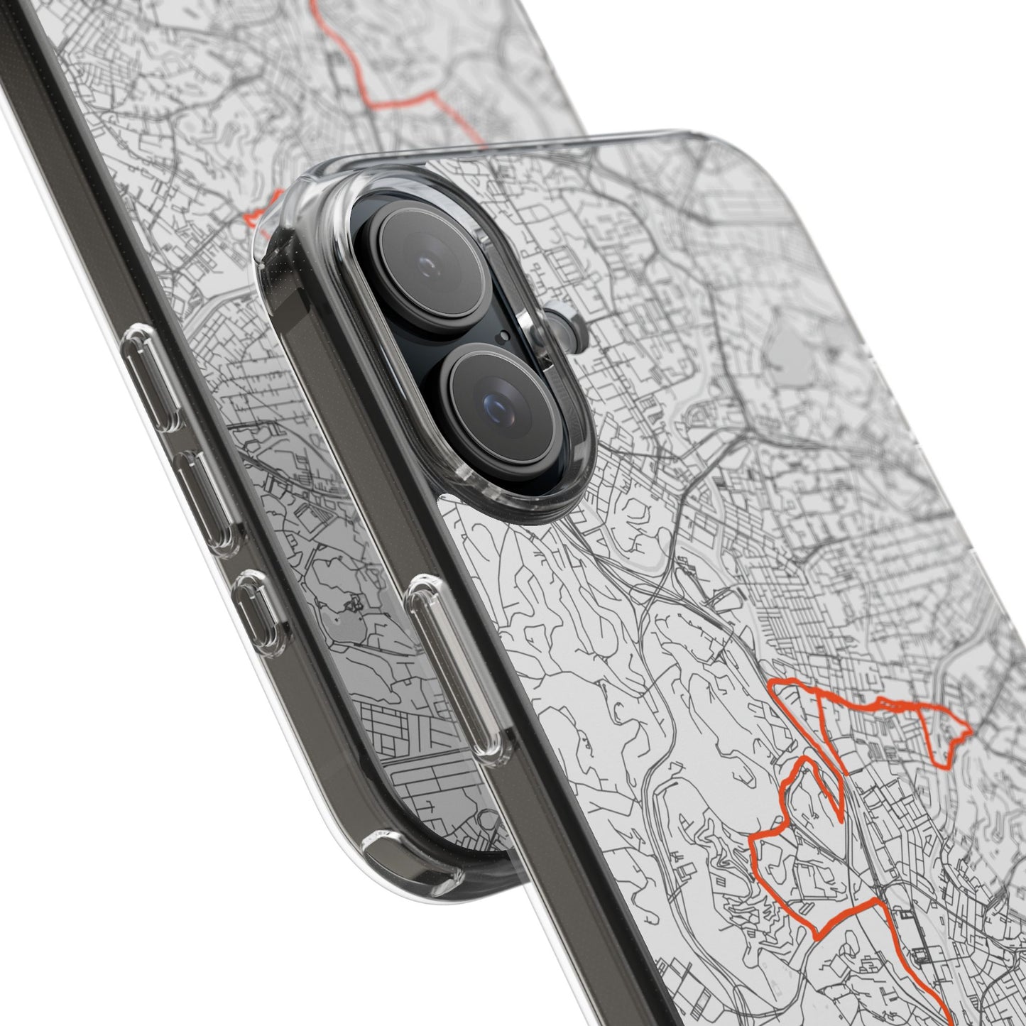 Customized Marathon Route Clear Impact-Resistant Phone Case