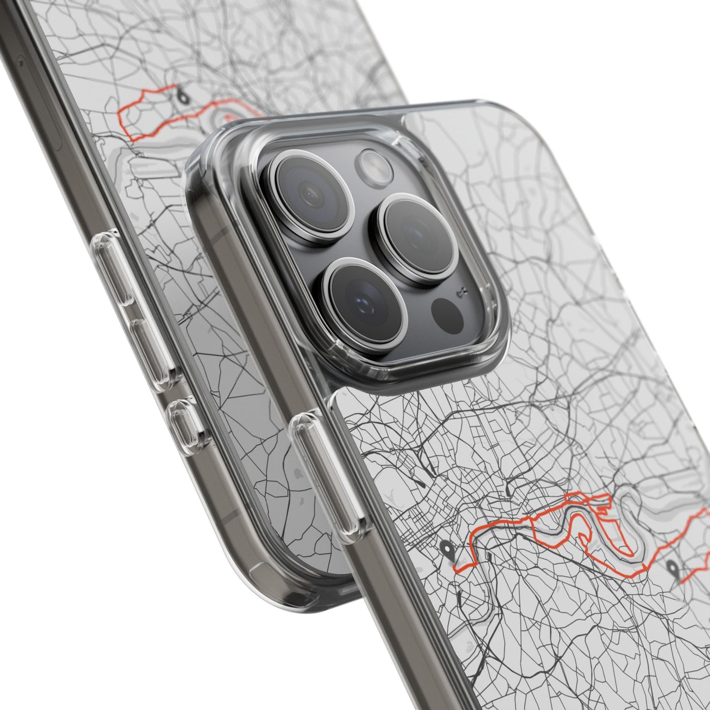 London Marathon Route Clear Impact-Resistant Phone Case