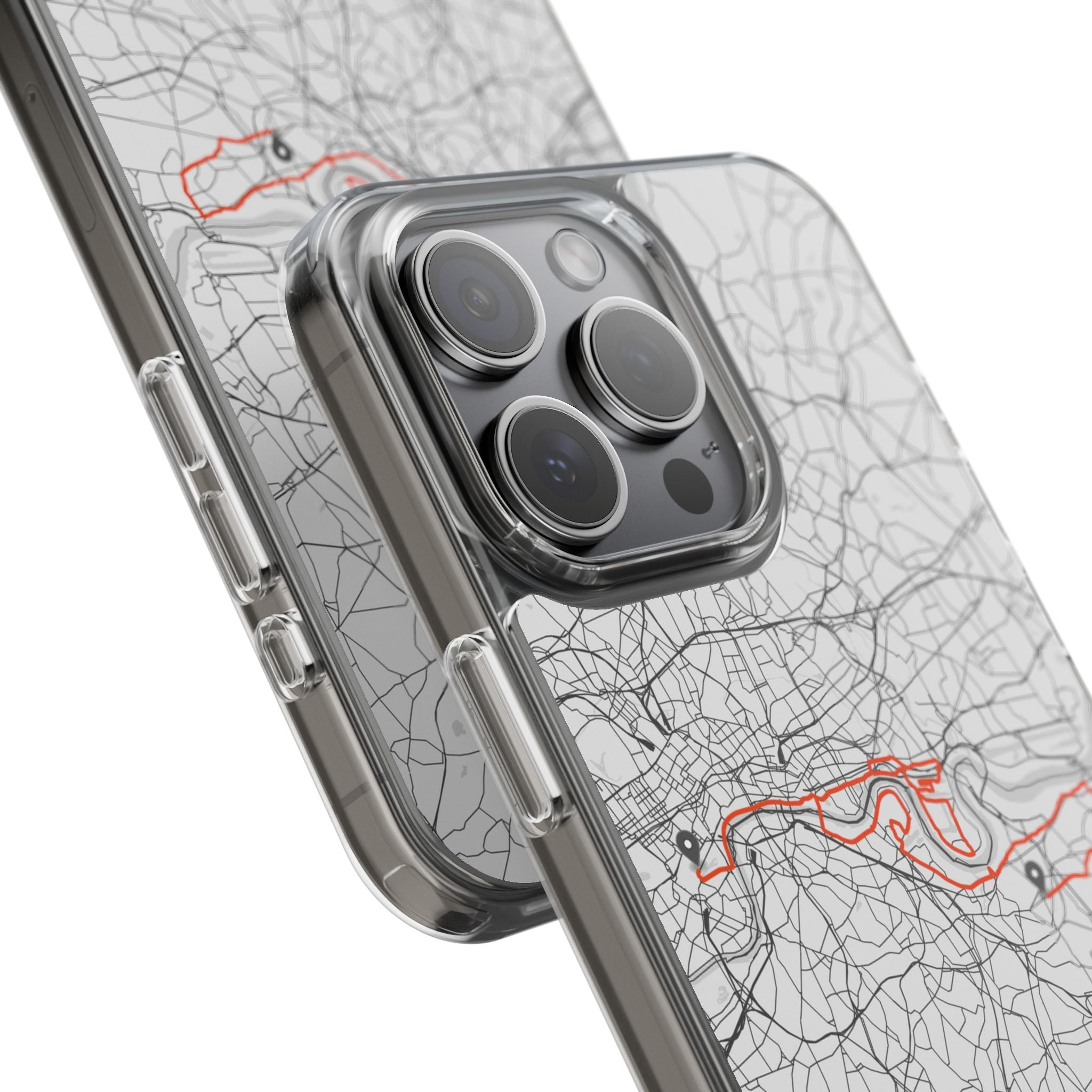 London Marathon Route Clear Impact-Resistant Phone Case