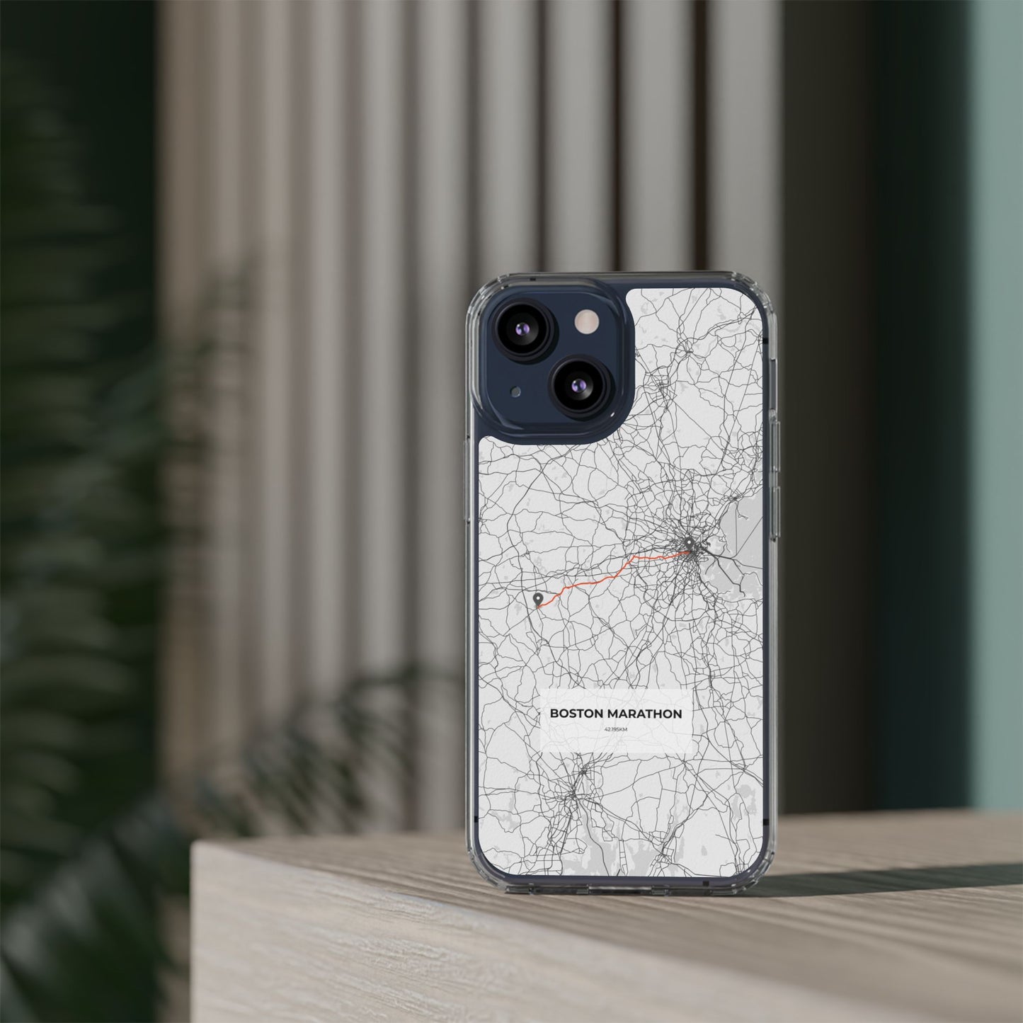 Boston Marathon Route Clear Impact-Resistant Phone Case