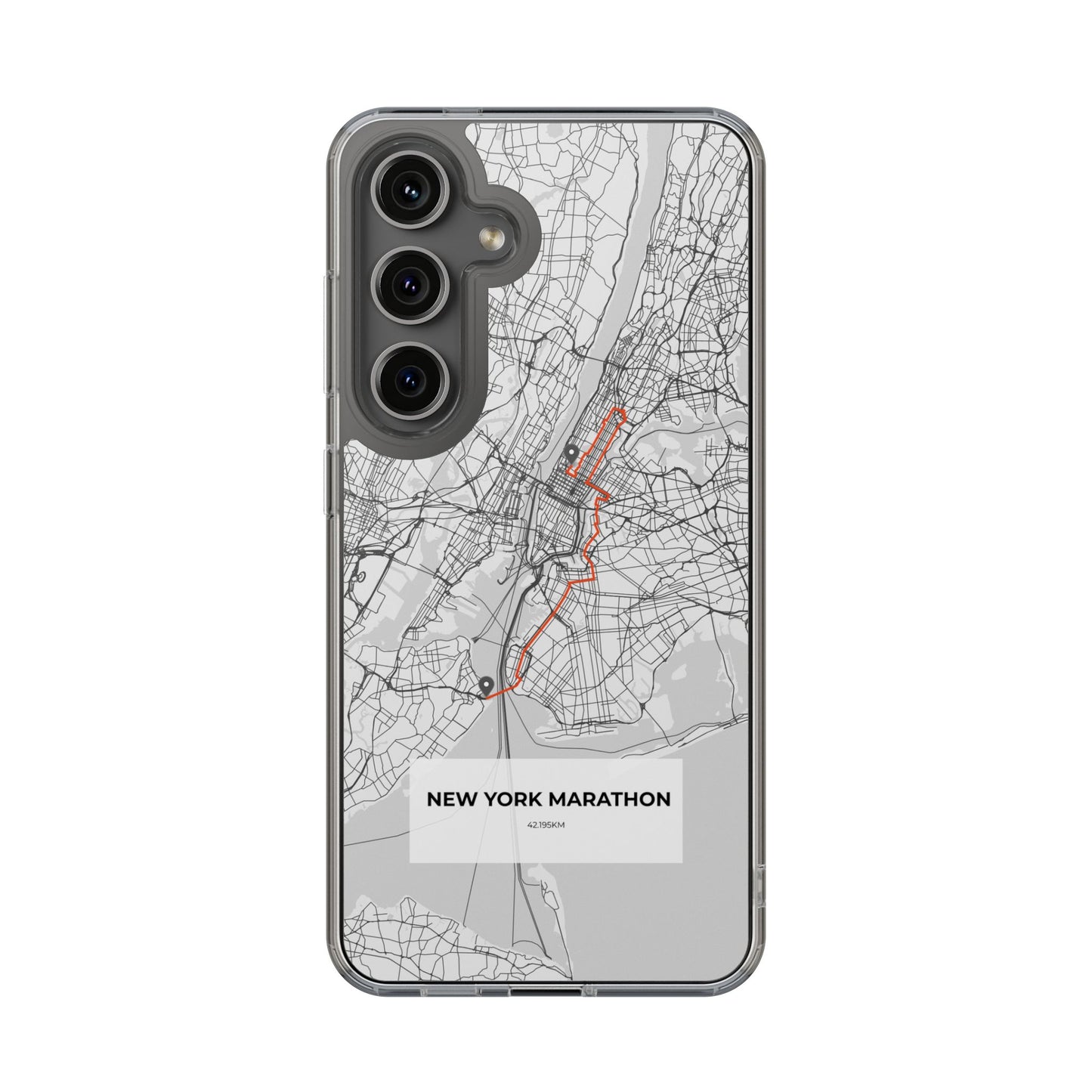 New York Marathon Route Clear Impact-Resistant Phone Case