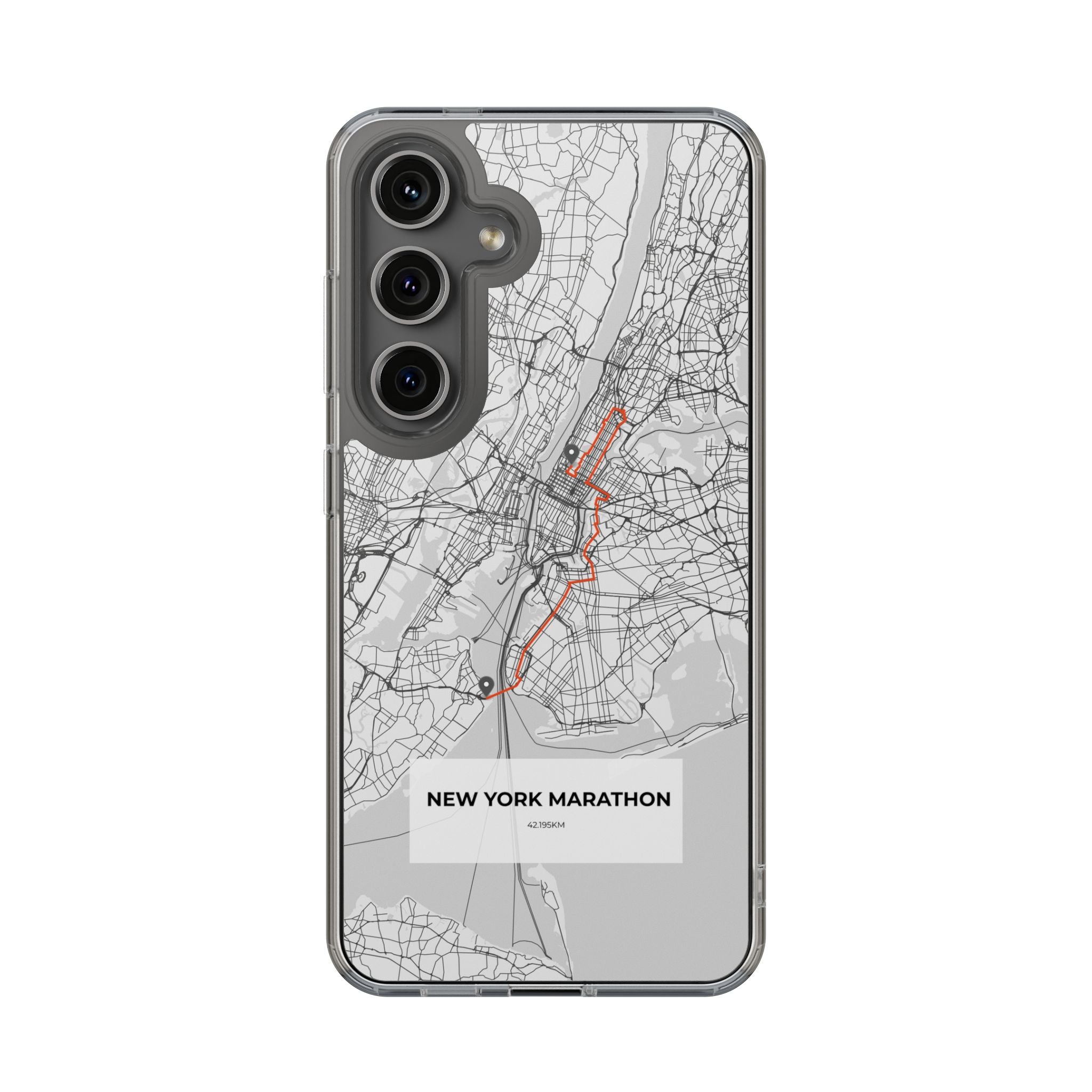 New York Marathon Route Clear Impact-Resistant Phone Case