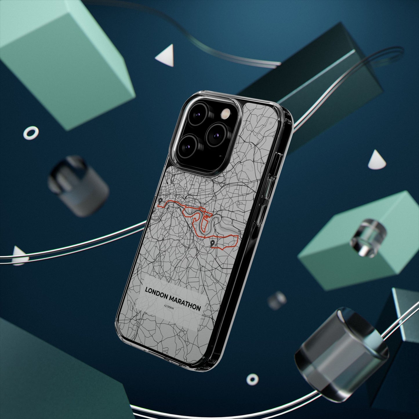 London Marathon Route Clear Impact-Resistant Phone Case