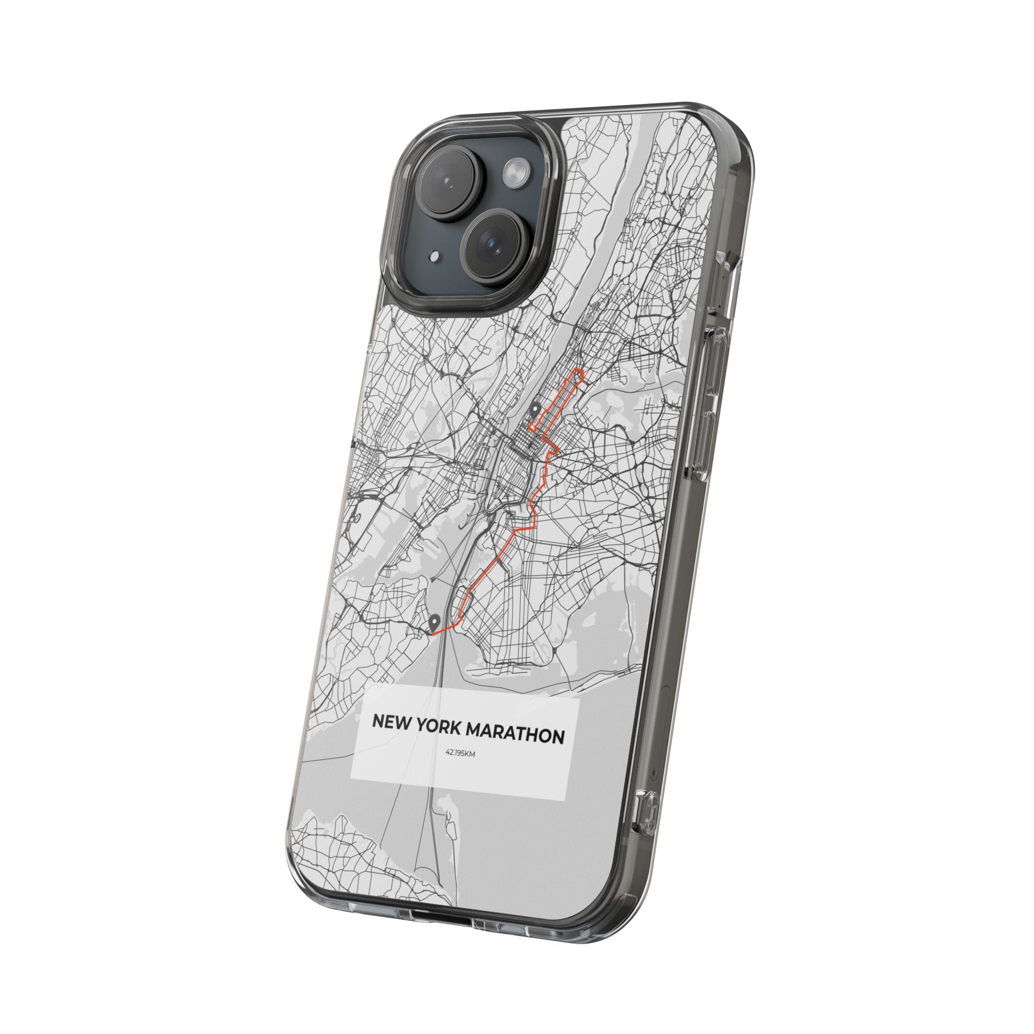 New York Marathon Route Clear Impact-Resistant Phone Case