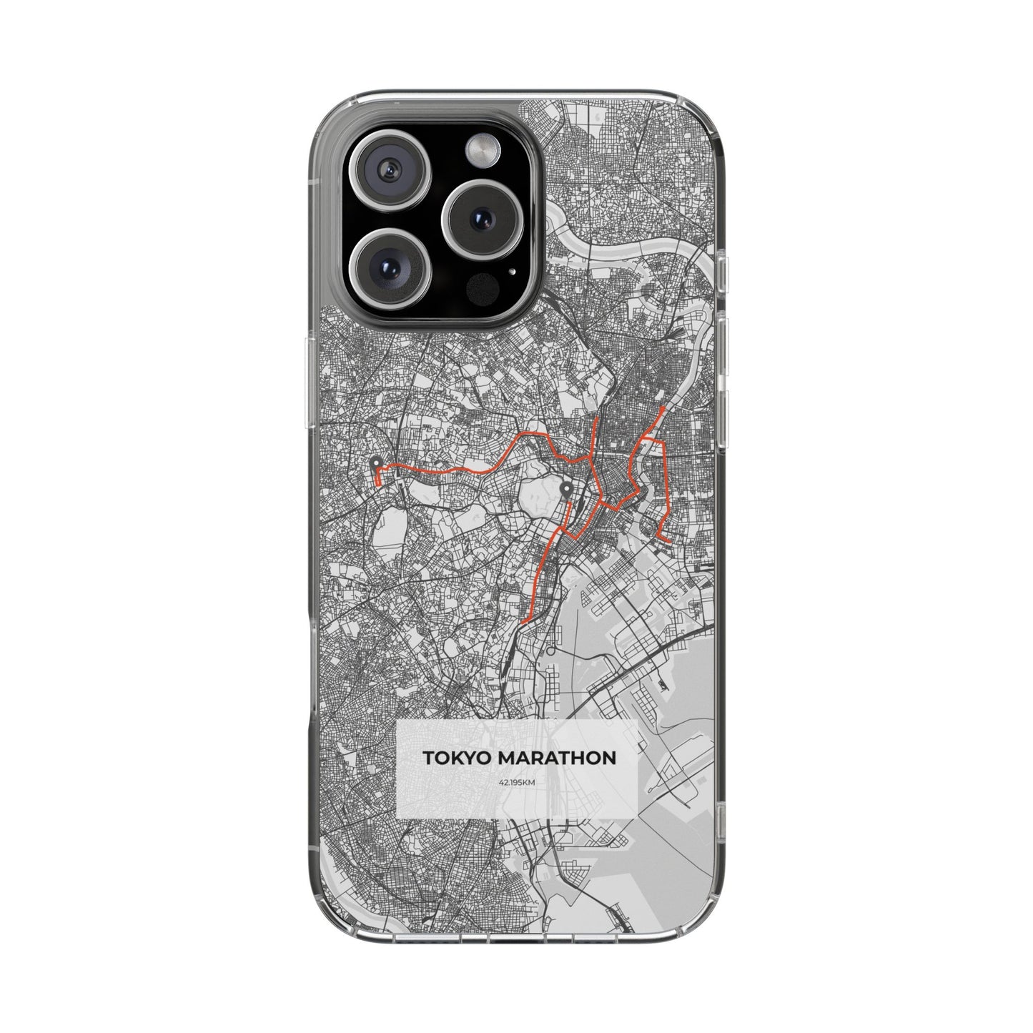 Tokyo Marathon Route Clear Impact-Resistant Phone Case