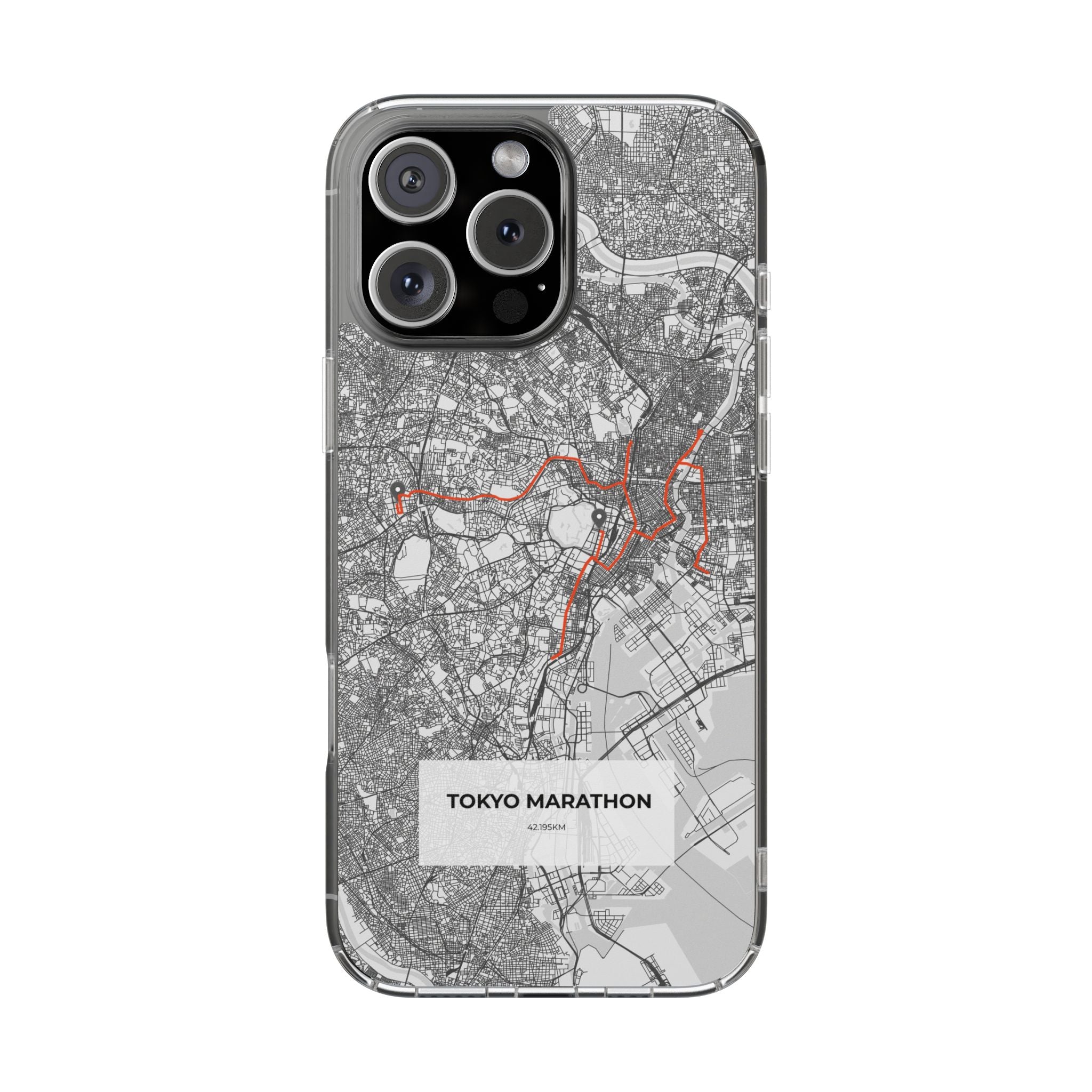 Tokyo Marathon Route Clear Impact-Resistant Phone Case