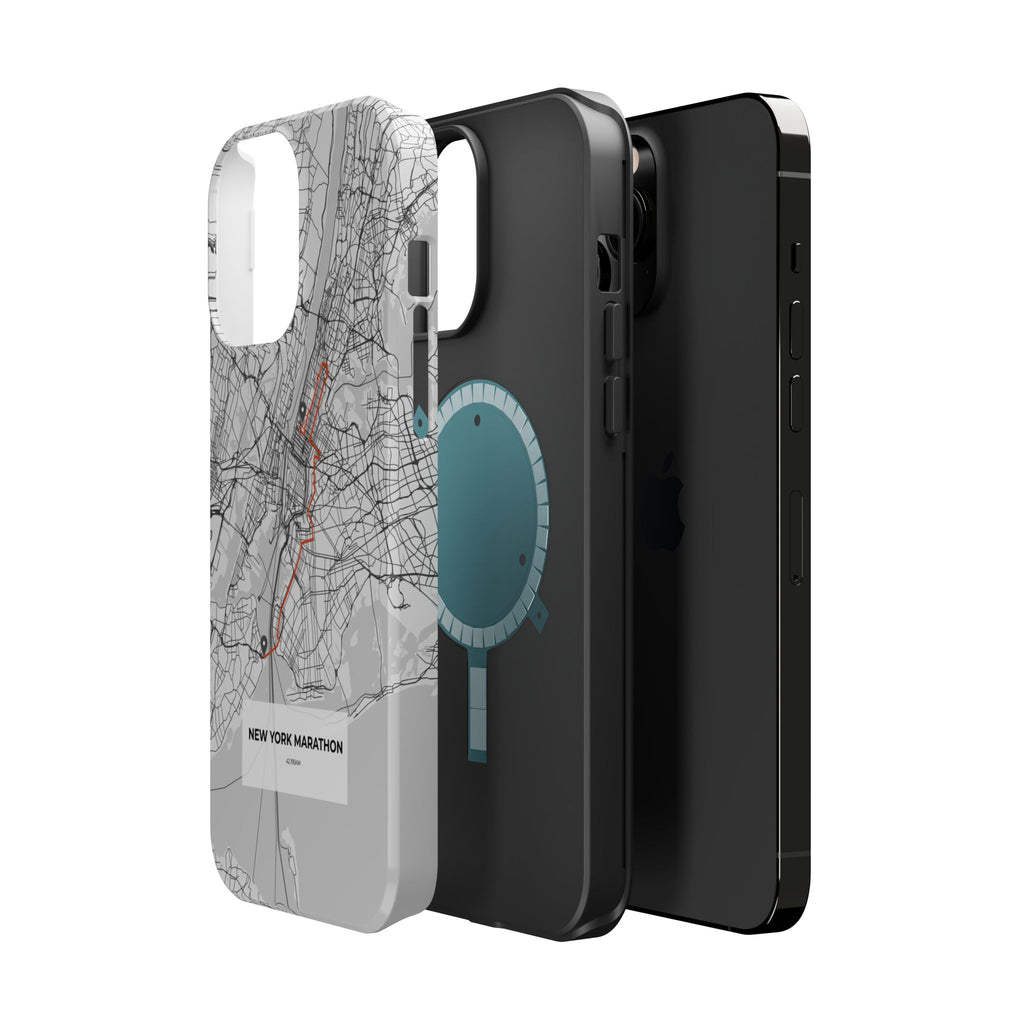 New York Marathon Route Magnetic Impact-Resistant Phone Case
