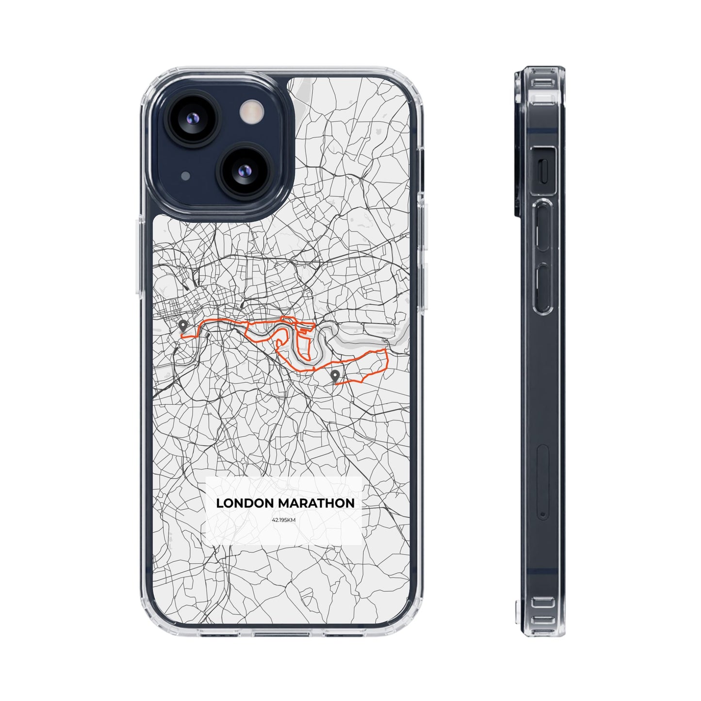 London Marathon Route Magnetic Clear Impact-Resistant Phone Case