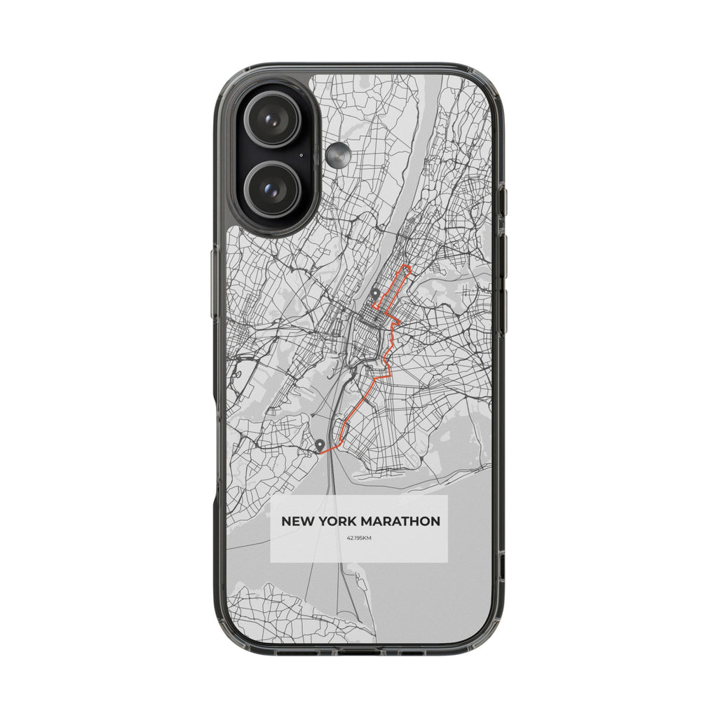 New York Marathon Route Clear Impact-Resistant Phone Case