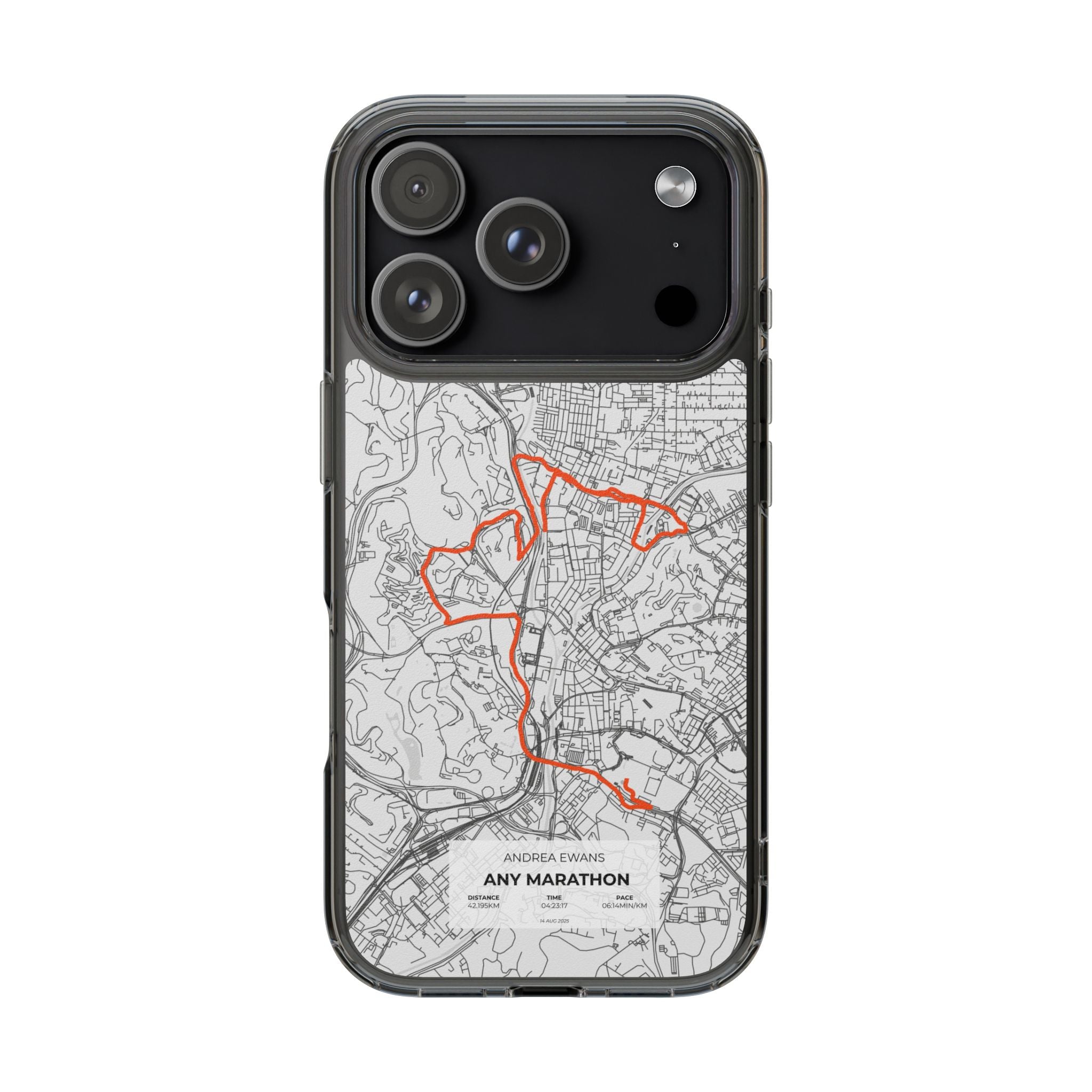 Customized Marathon Route Clear Impact-Resistant Phone Case