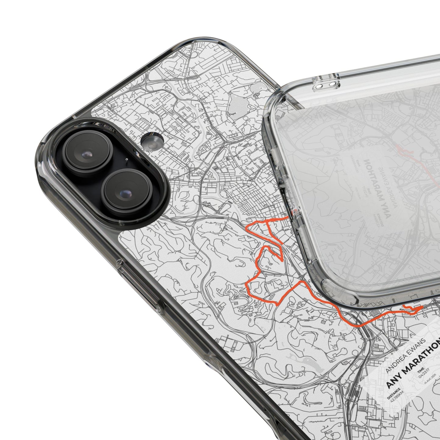 Customized Marathon Route Clear Impact-Resistant Phone Case