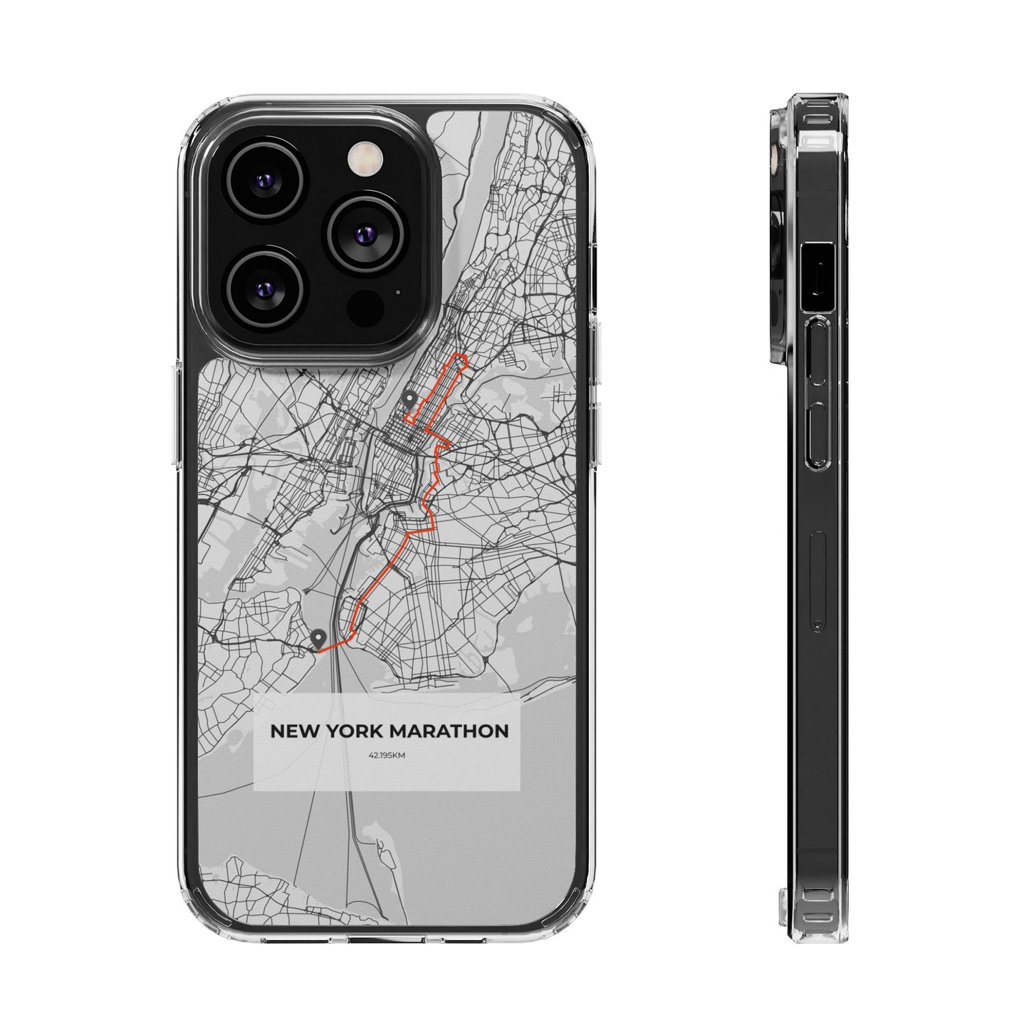 New York Marathon Route Magnetic Clear Impact-Resistant Phone Case